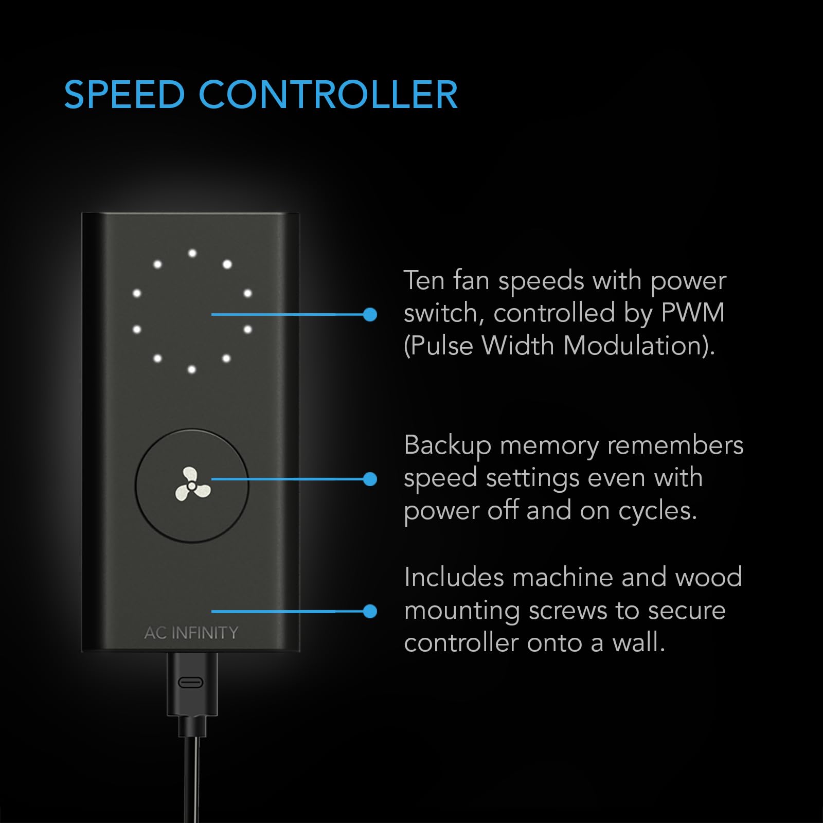 Cloudline Pro S6 Inline Duct wentylator z Controller