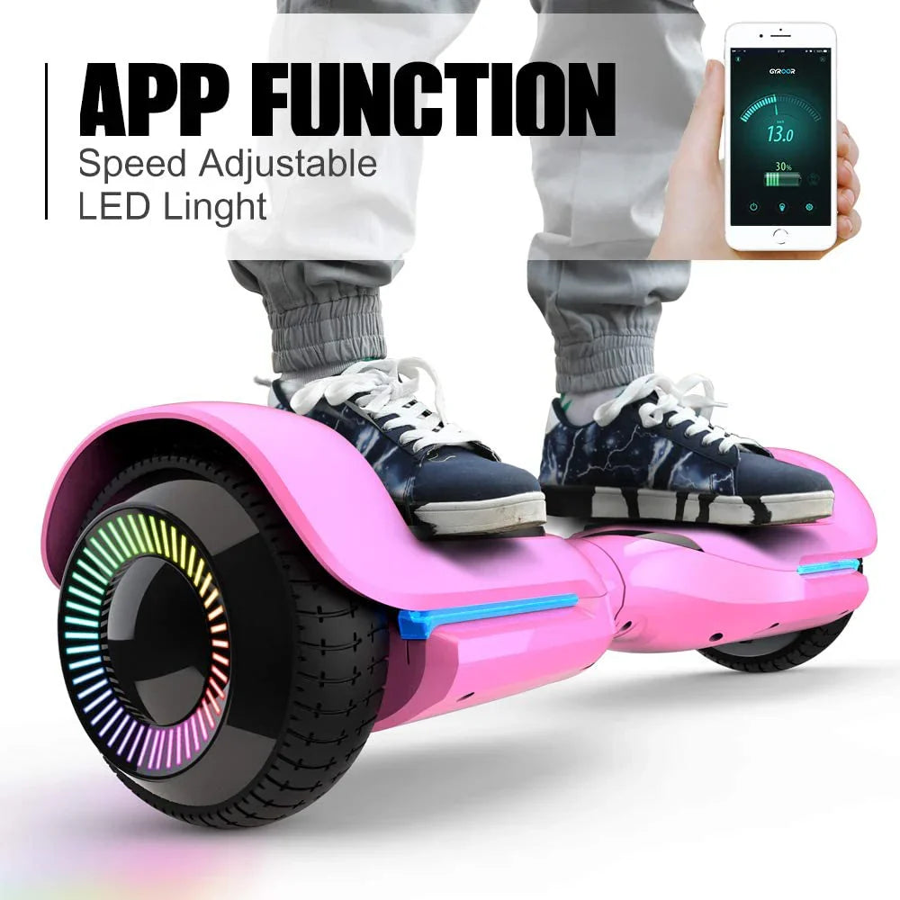 6.5 Inch Swift, Featuring Flashed Wheel Smart Self Balanceing Scooter with Music Speaker App-enabled Hoverboard UL2272 Certificated