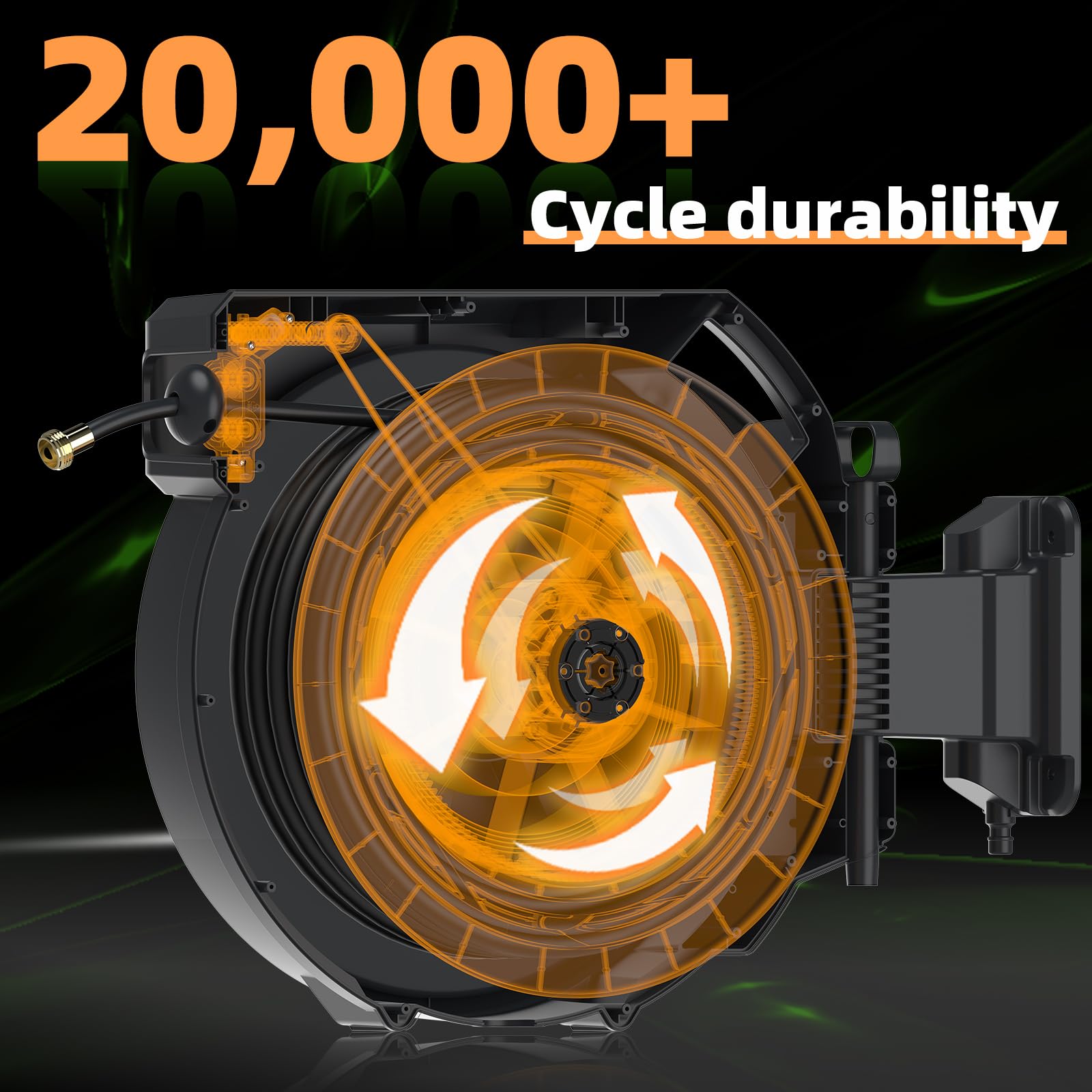 Ogrodowy wąż Reel, Retractable, 100ft z 10-Function Nozzle