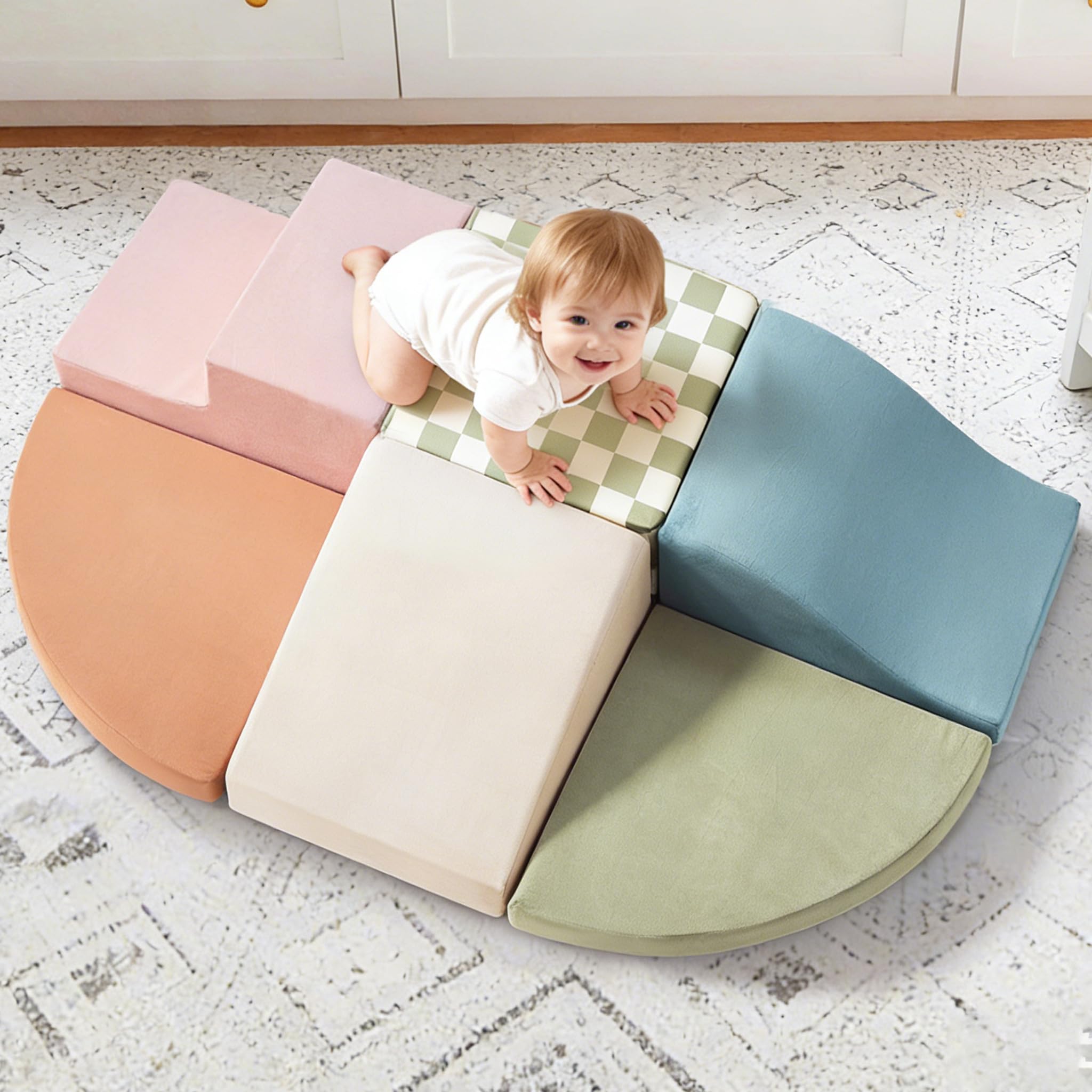 Miękki Foam Climbing Blocks do Toddlers zestaw, 6-elementowy
