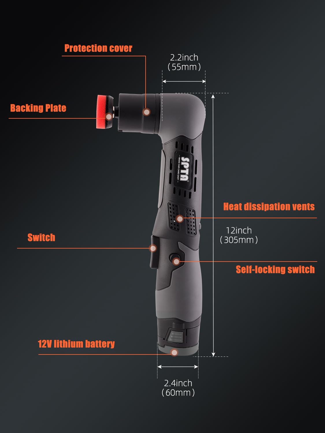 Bezprzewodowy mini Polisher, 12V Multi Surface zestaw