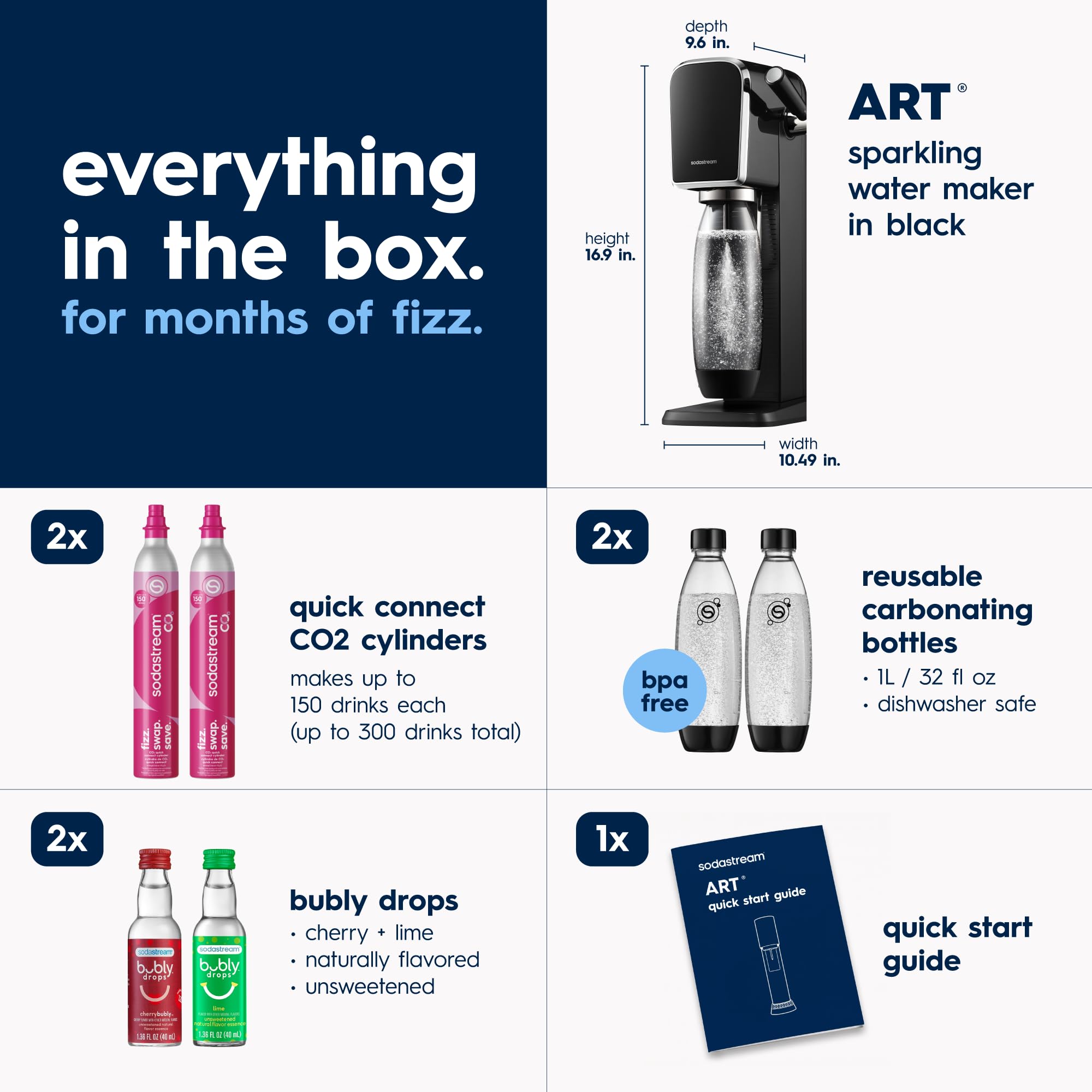 Sparkling wody Maker zestaw Art z CO2 Cylinders
