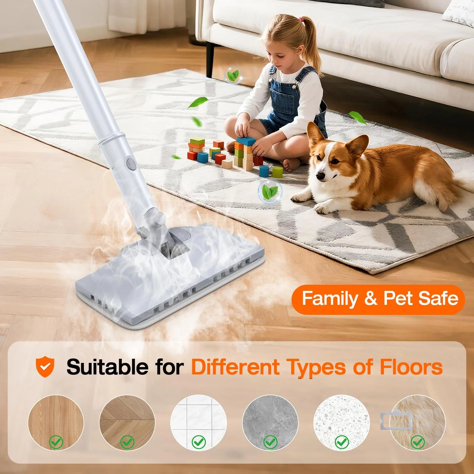 10-in-1 i Mop Steam czyścik z Fast Heating