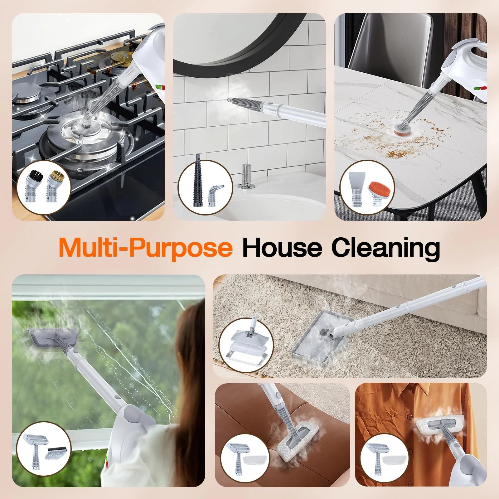 10-in-1 i Mop Steam czyścik z Fast Heating