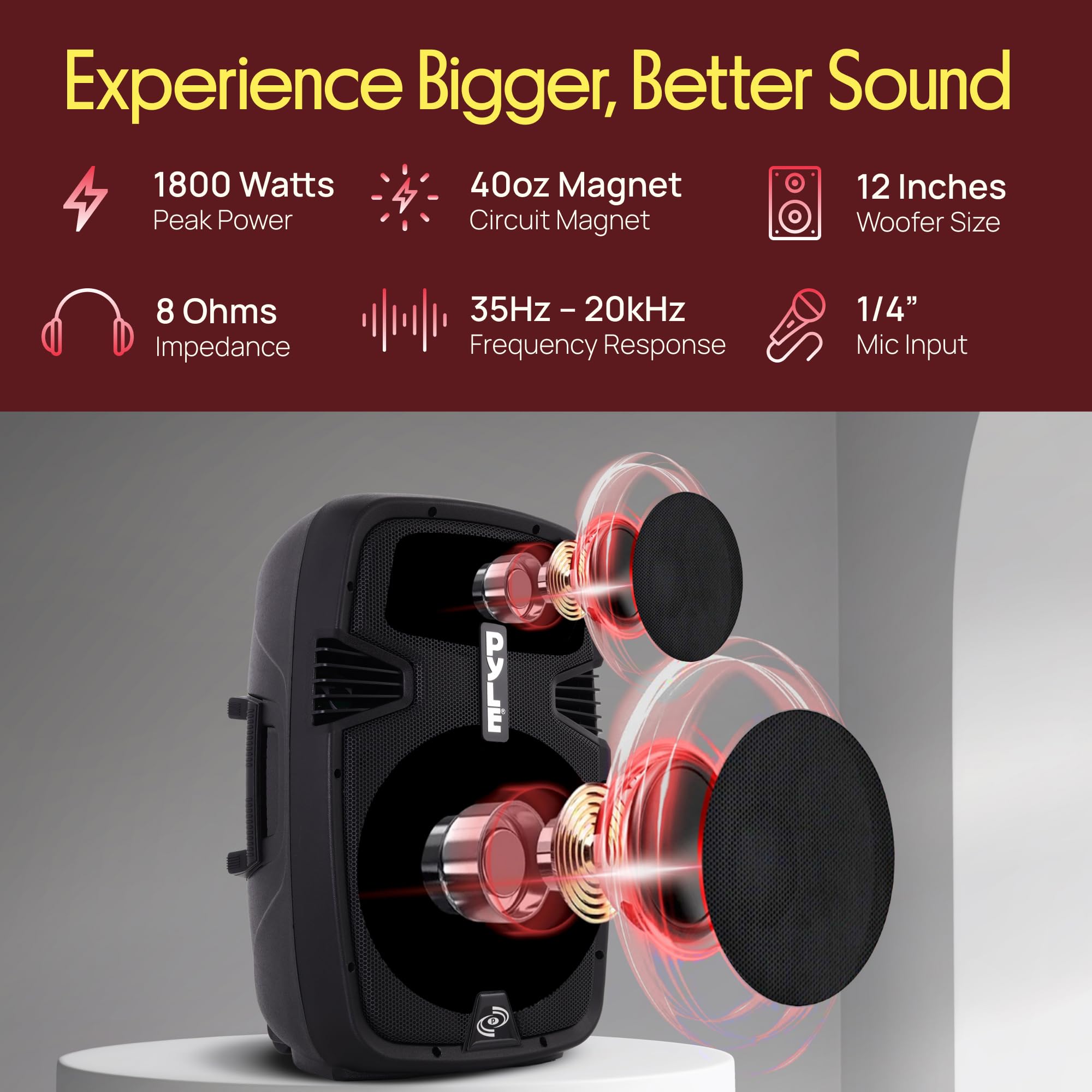 Głośnik, bezprzewodowy przenośny Pa, system, 1800W Bluetooth