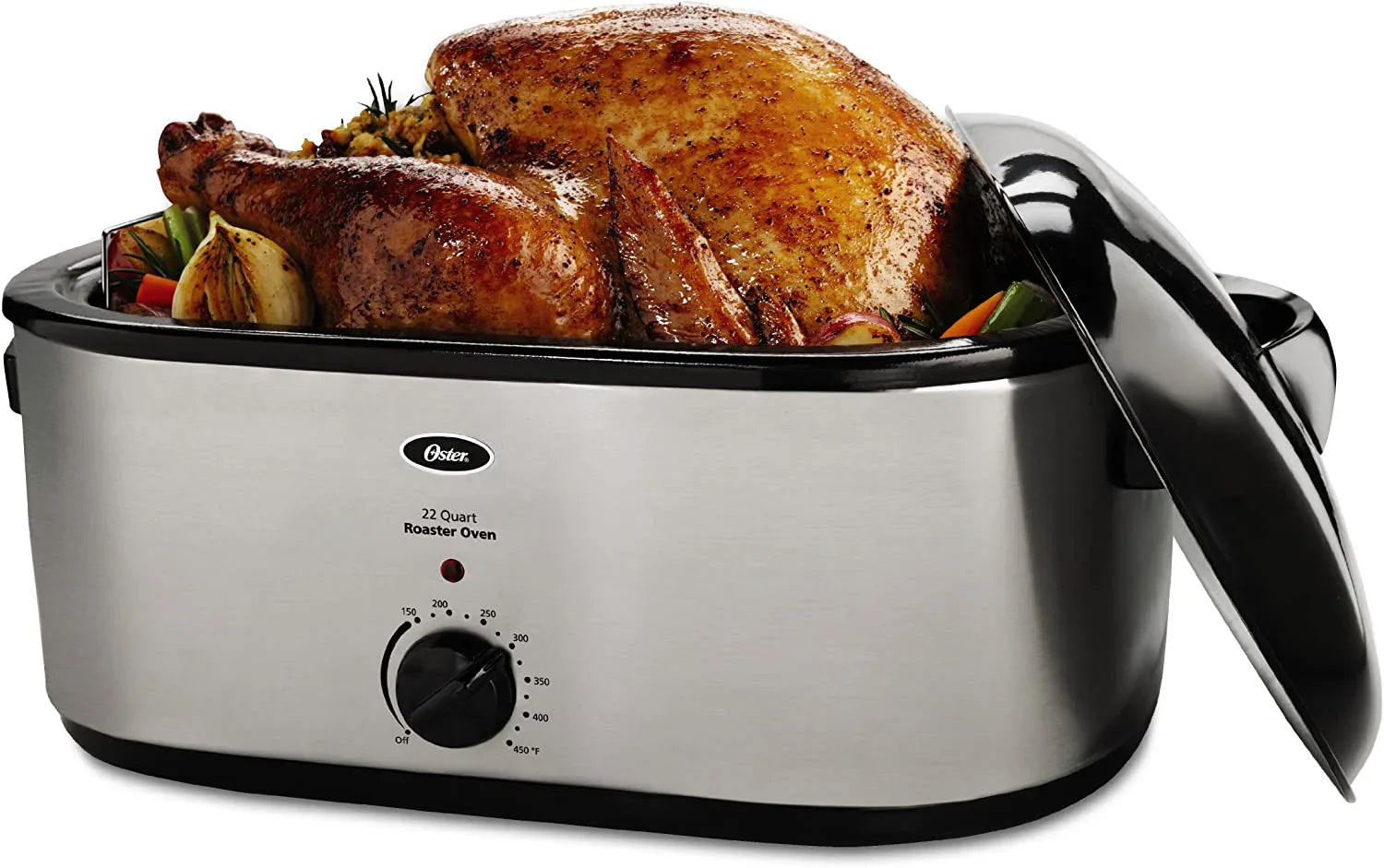Oven - 22-Quart Stainless Steel Roaster - Fits 22-lb Turkey, Baking and Roasting, Easy Clean, CKSTRS23