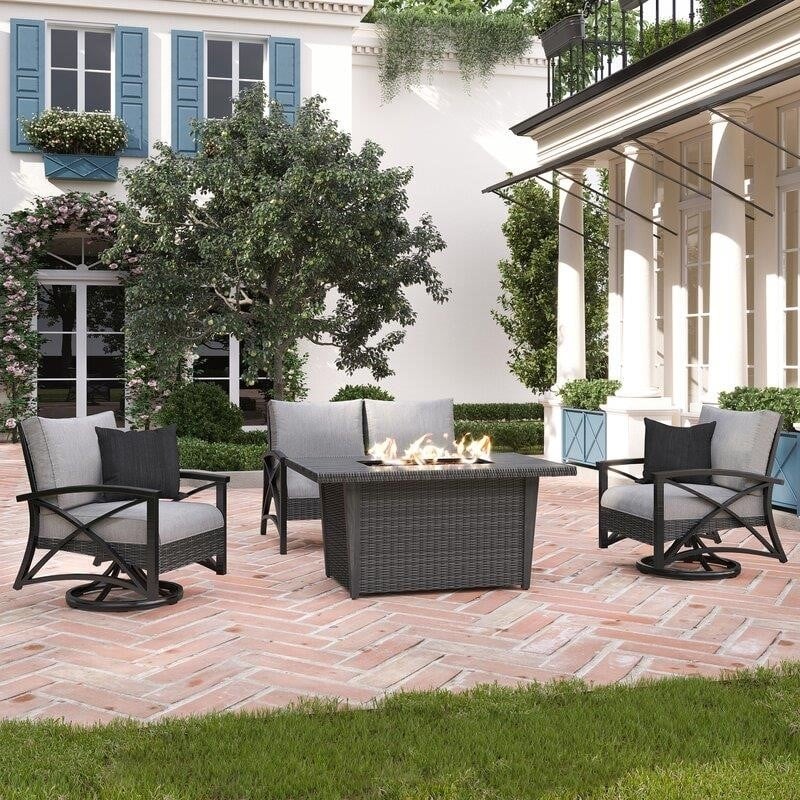Stewart metal 4-osobowy Seating Group z Cushions