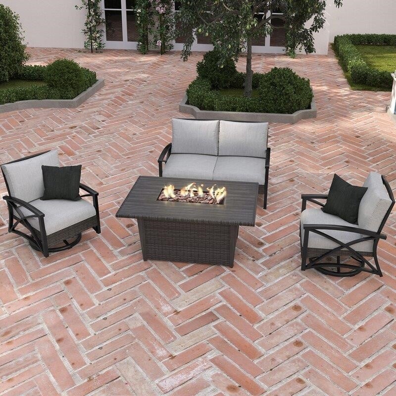 Stewart metal 4-osobowy Seating Group z Cushions