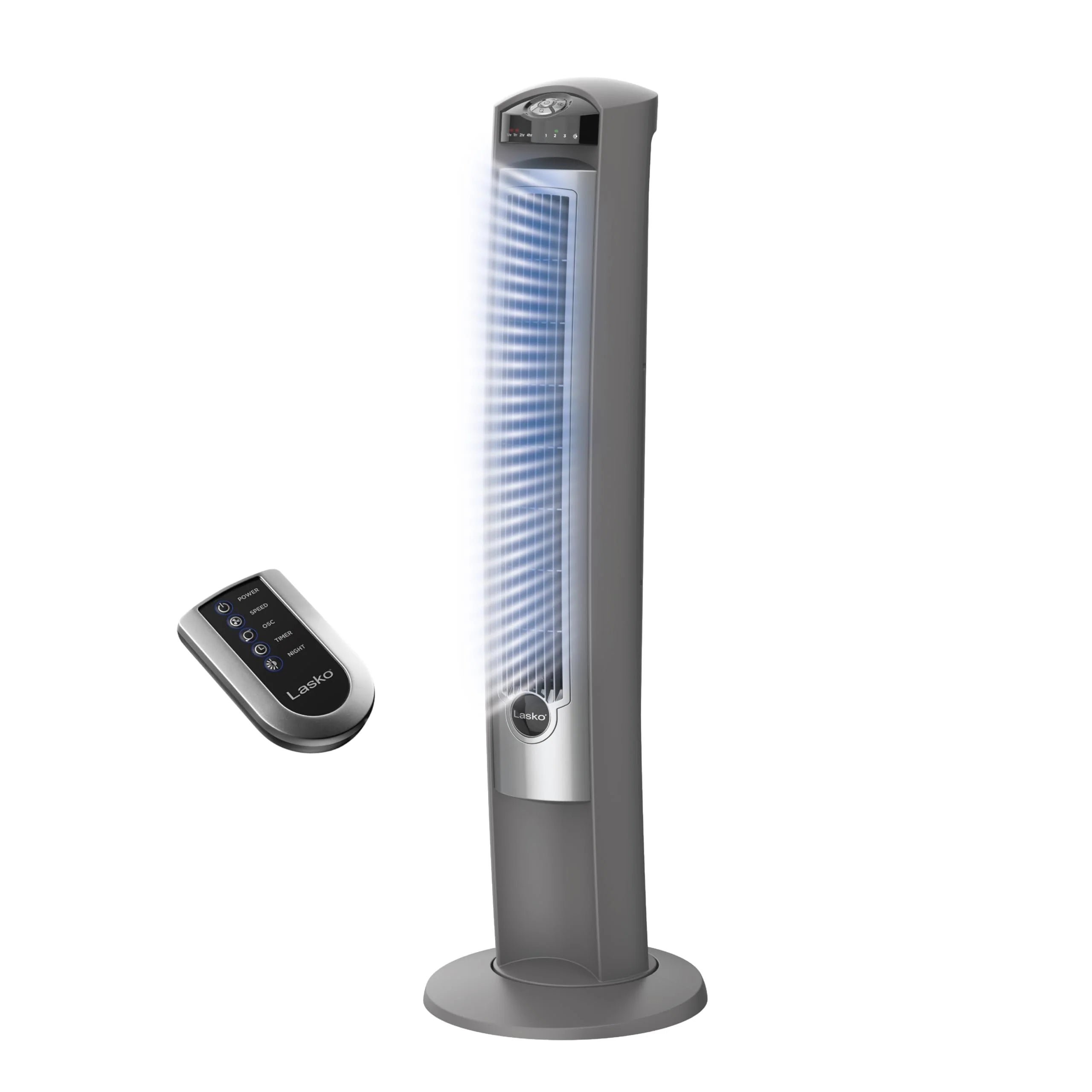 Oscillating Tower wentylator zdalny, 42 srebrny