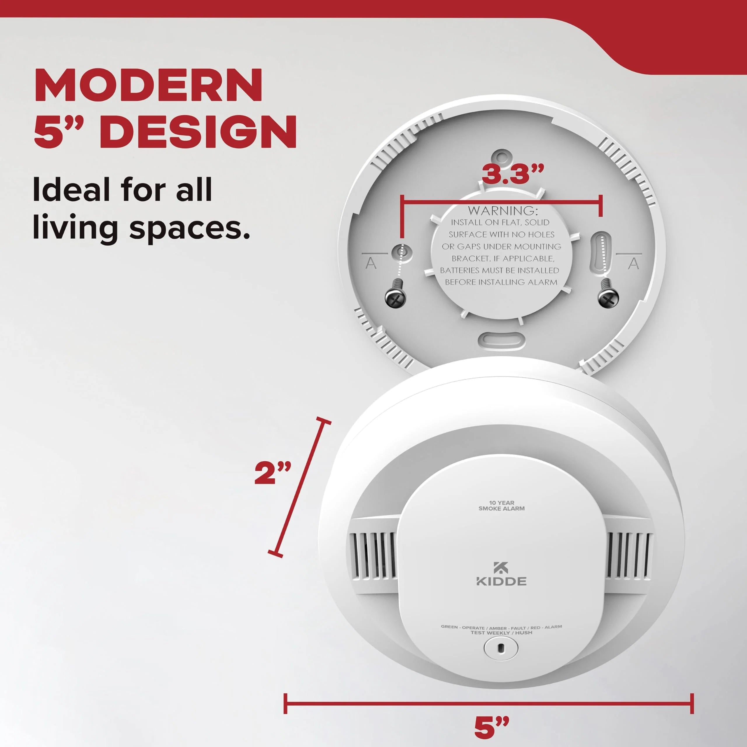 10-Year akumulator Smoke Detector, LED, 85 Db, 3 pakiet