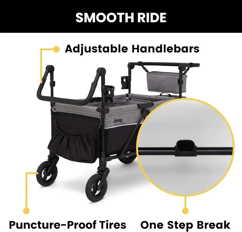 Stroller, deluxe 4 Seater, Wagon premium Quad Stroller Wagon