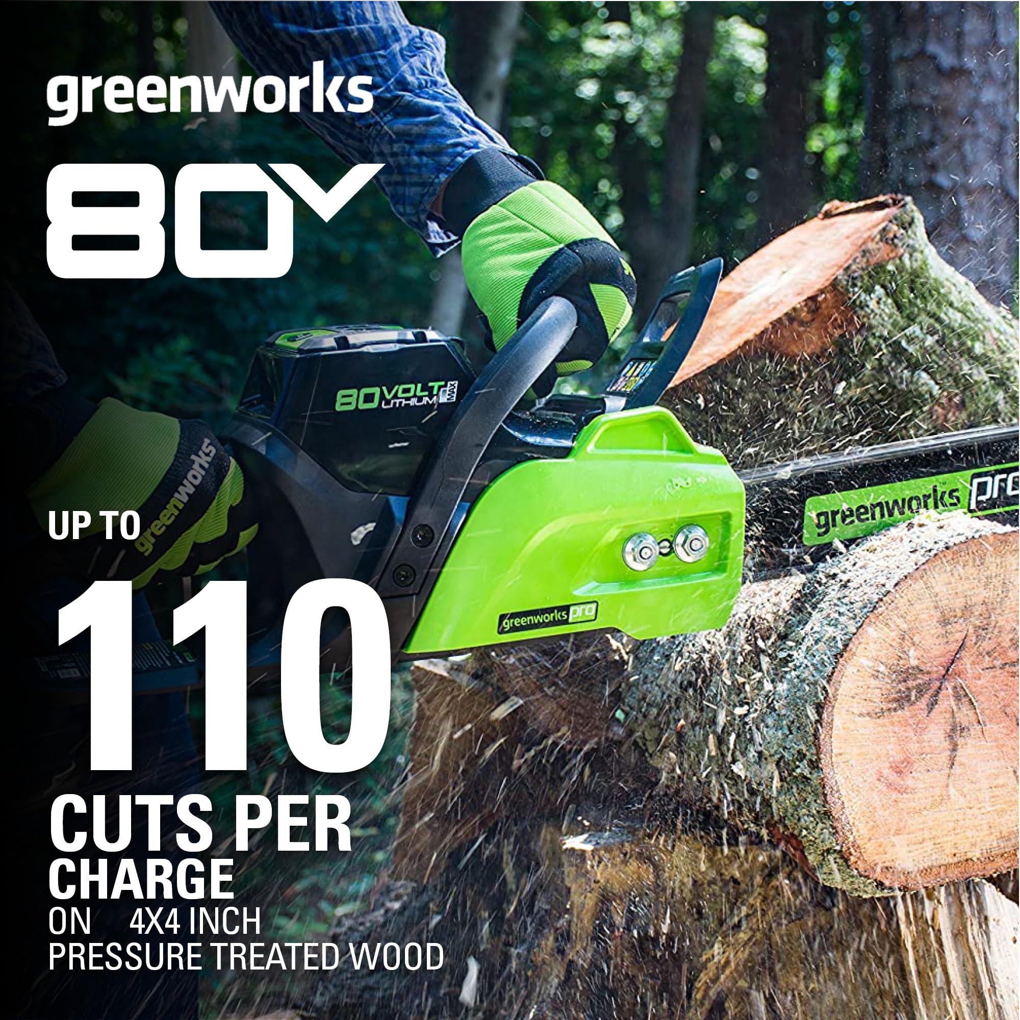 80V Brushless bezprzewodowy pila lancuchowa, 18 Cutting moc