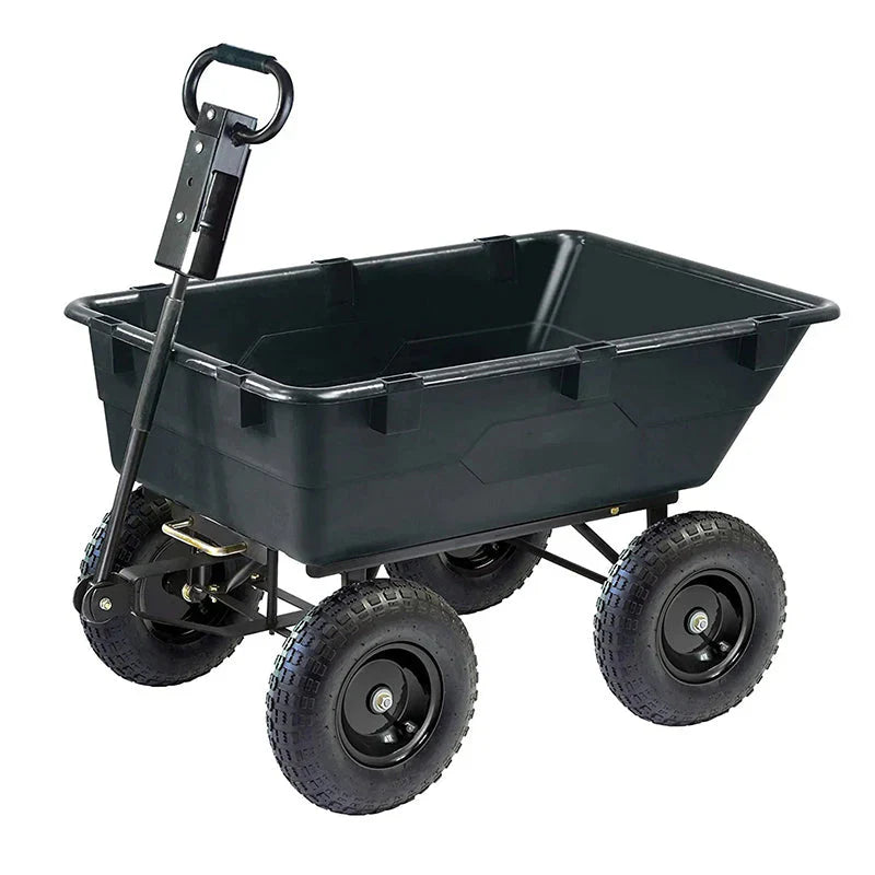 Cart - GOR866D HeavyDuty Garden Poly Dump, Featuring 2In1 Convertible Handle - 1, 200Pound Capacity, 40Inch by 25Inch Bed, Black Finish