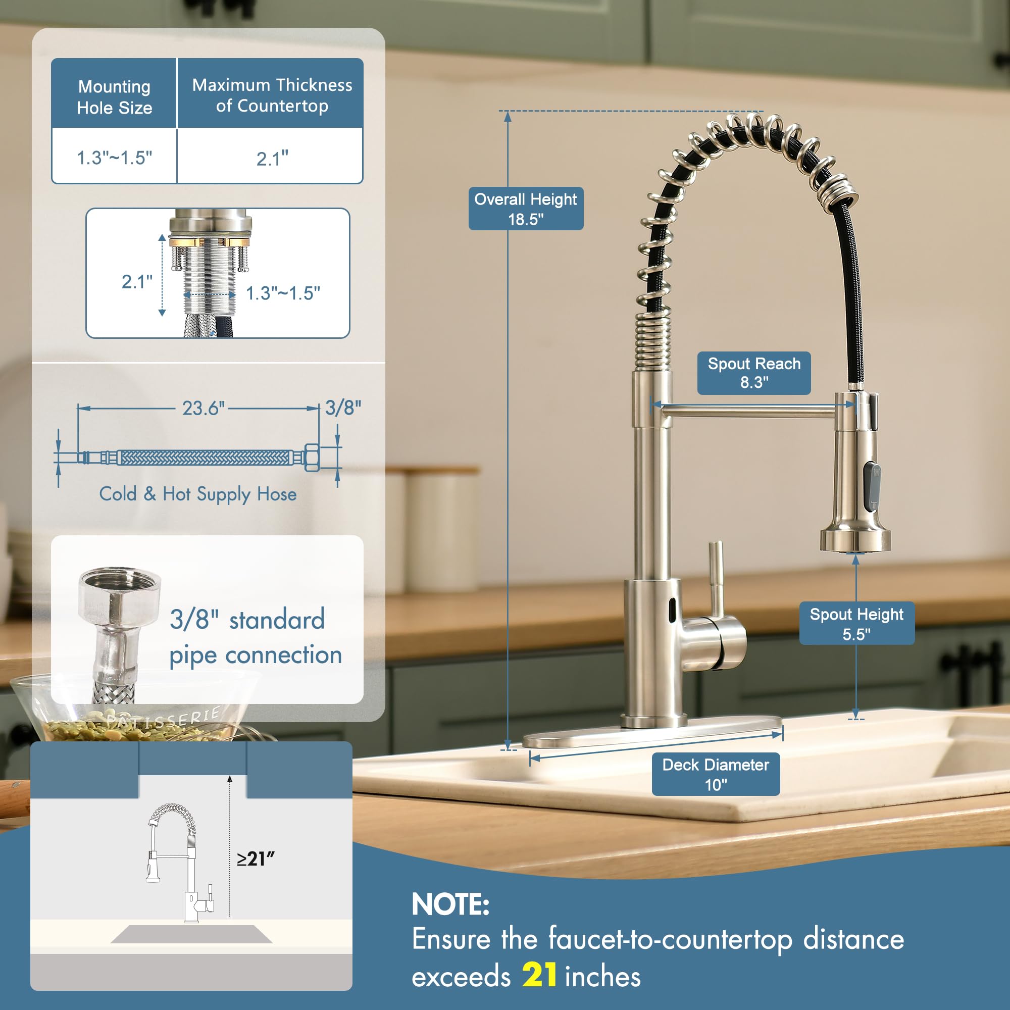 Touchless kuchenny Faucet z smart Sensor i Sprayer