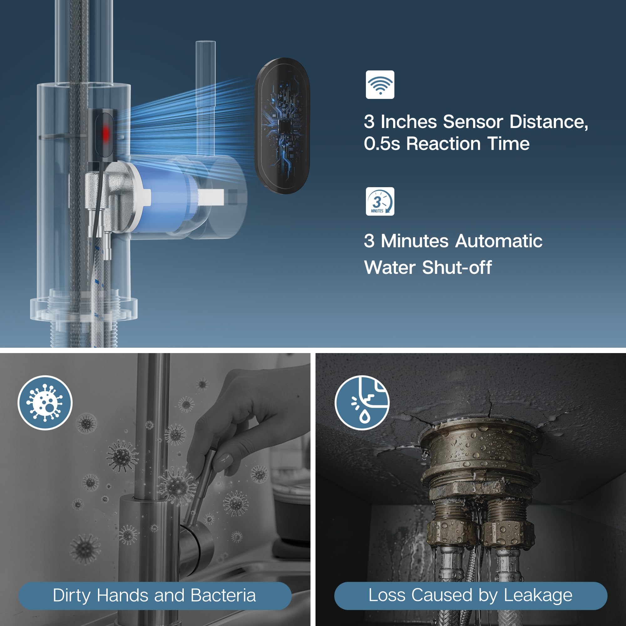 Touchless kuchenny Faucet z smart Sensor i Sprayer