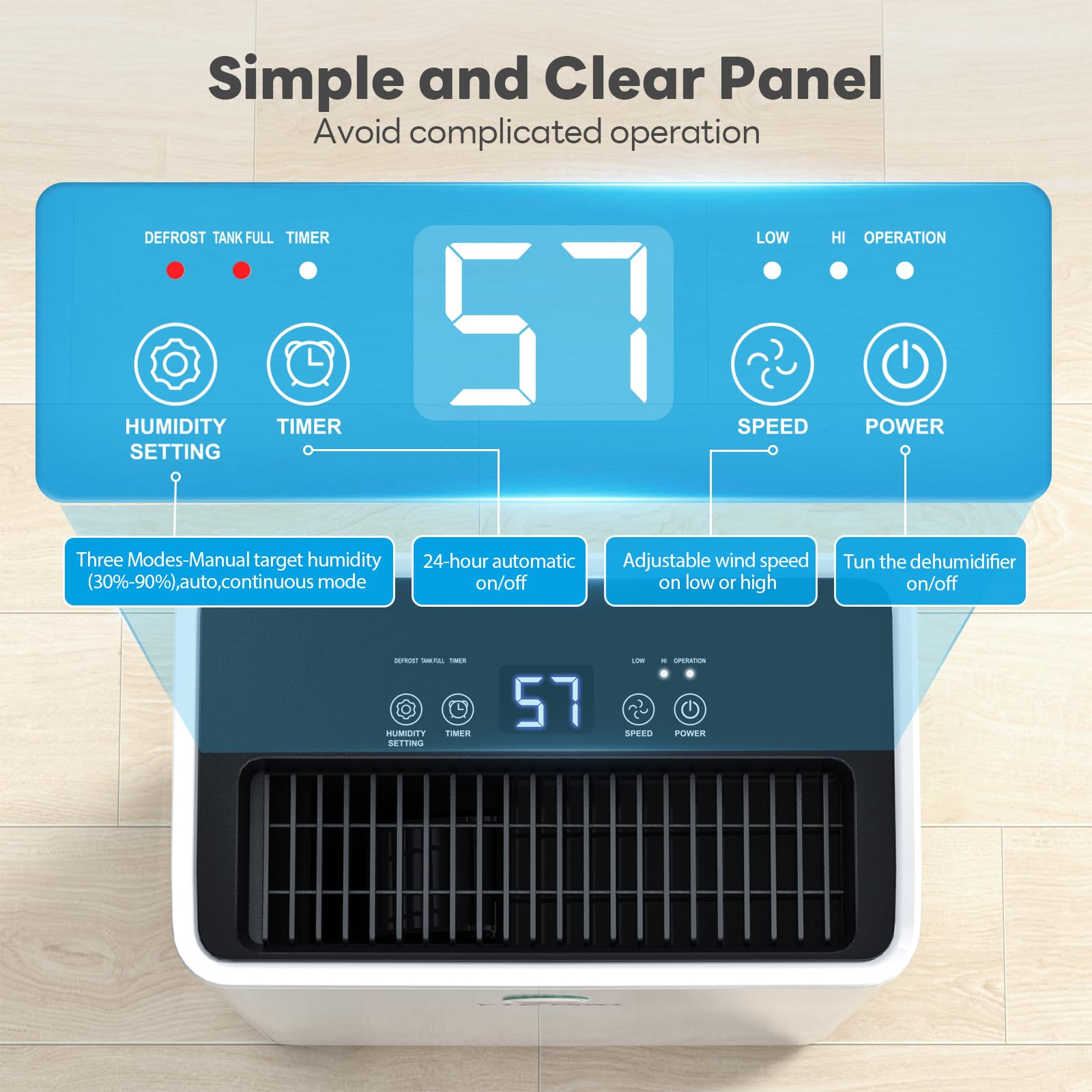 2500 Sq. ft. cichy Dehumidifier, do domowy