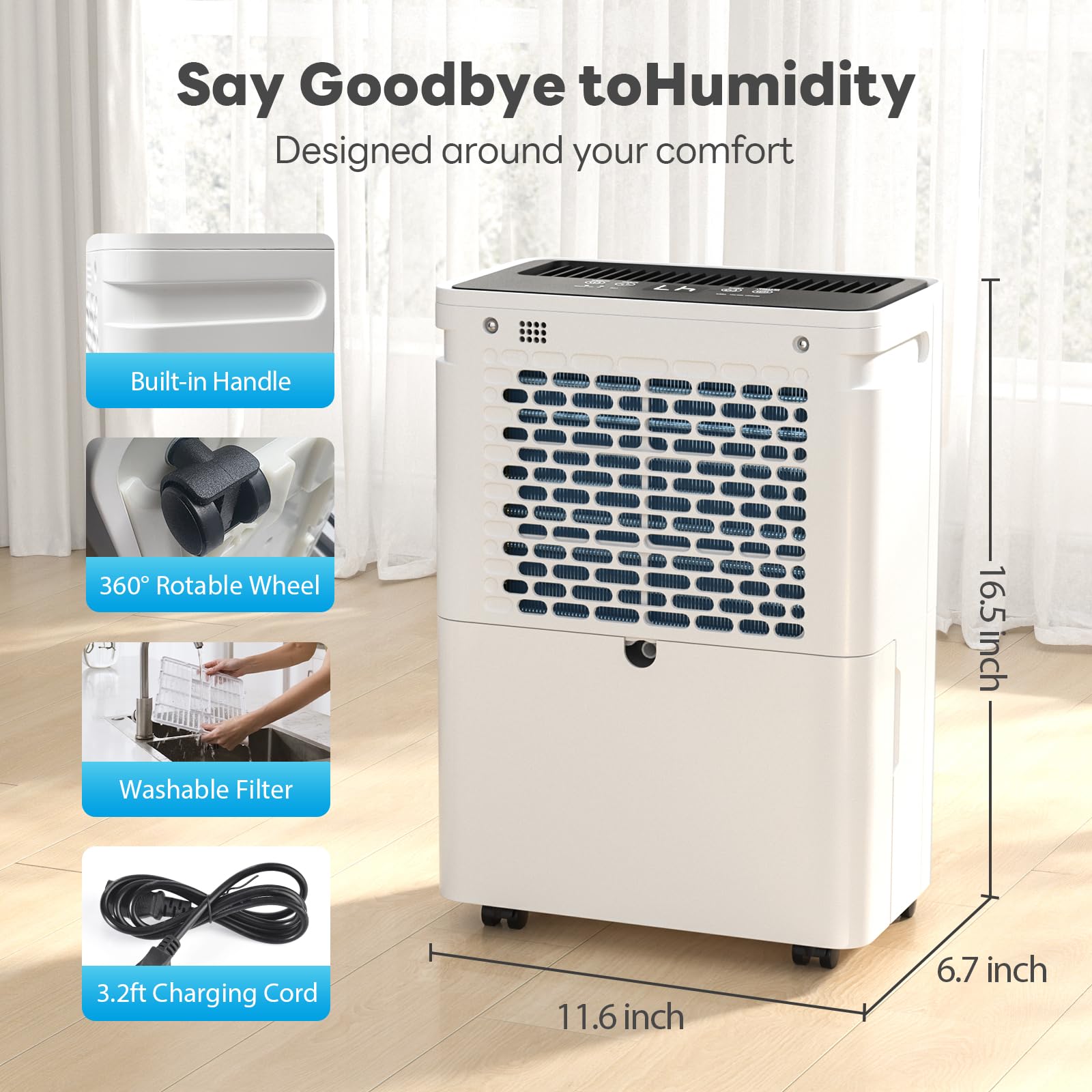 2500 Sq. ft. cichy Dehumidifier, do domowy