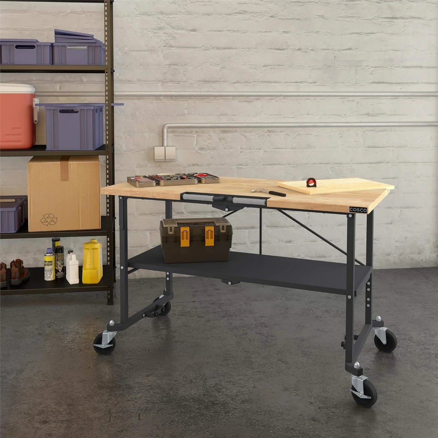Smartfold Butcher Block Workbench, 700LB pojemność, szary