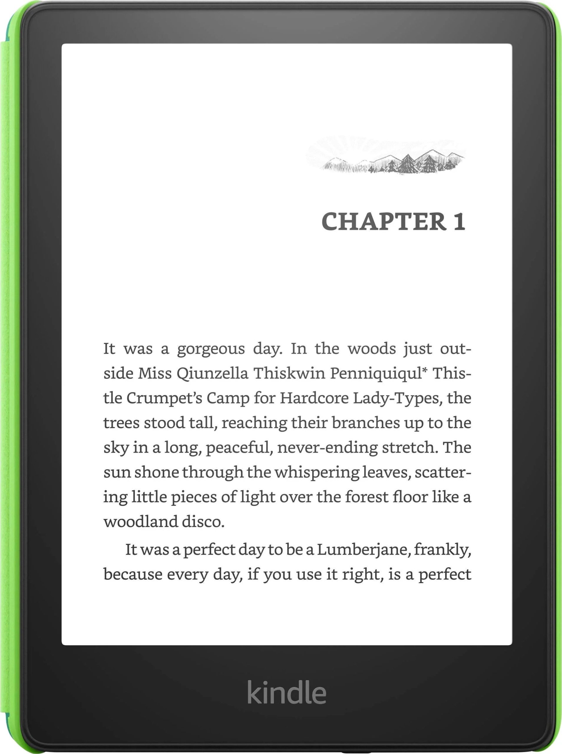 Cover - Kindle Paperwhite Kids E-reader 6.8′′ Display with Kid-friendly - 16GB, 2022, 2023, Emerald Forest