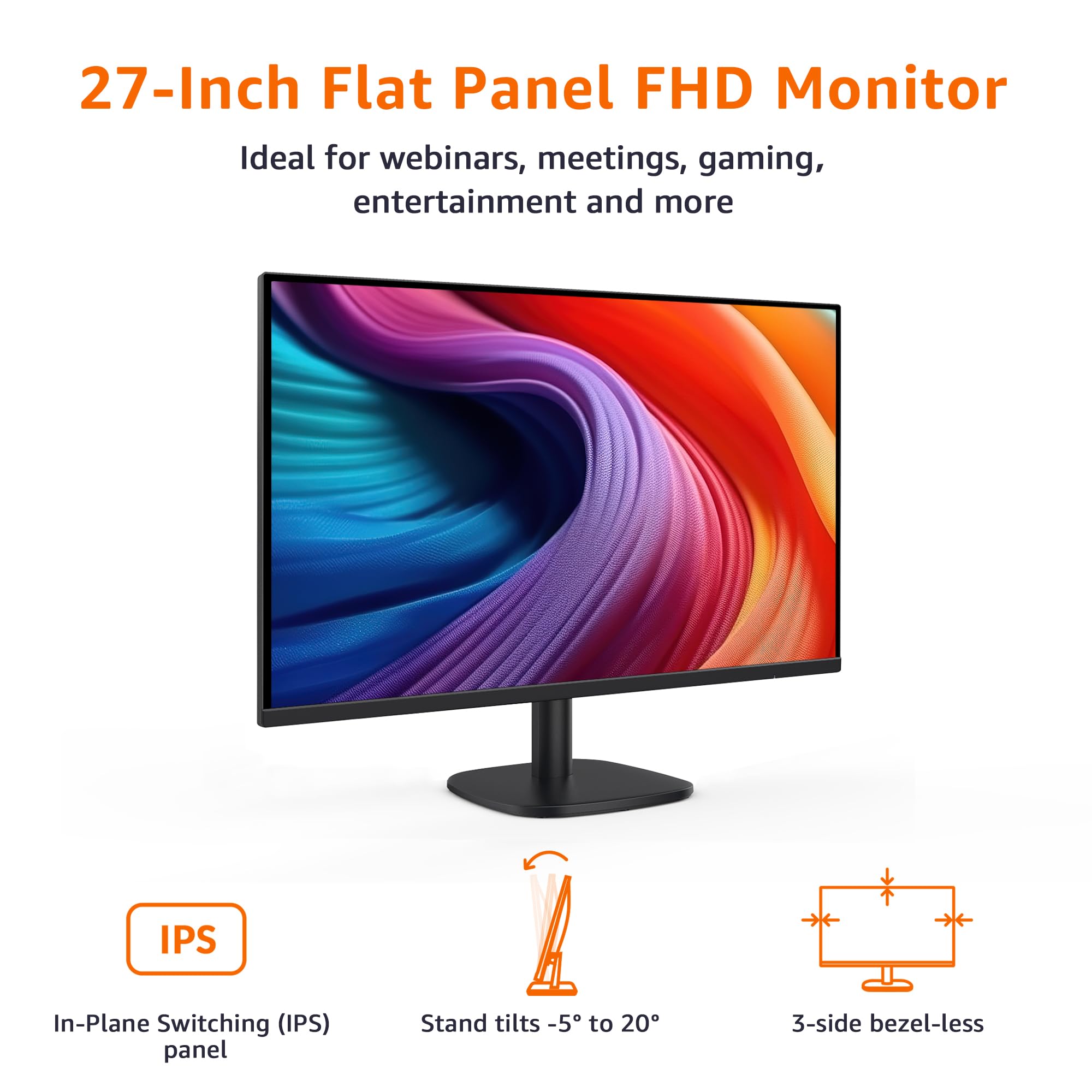 1787614268_q6Qpmgqz 27 cali FHD 1080P monitor, 100Hz, IPS, USB Ports