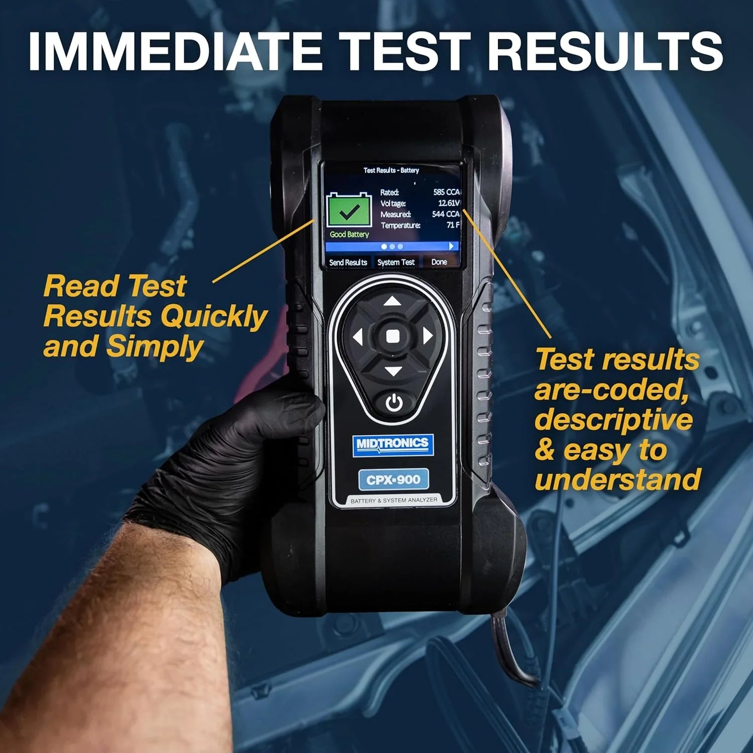 Batteries - 6V and 12V Automotive Battery and Electrical System Analyzer Using Conductance Profiling-CPX-900-Identify - Featuring Low Reserve Capacity