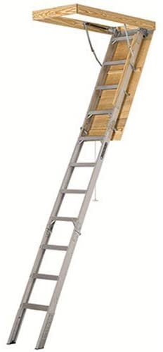 1787616065_FV8i9yus 25-1/2 by 54-Inch Elite, Featuring 7'8′′-10-Foot Ceiling Height, 375-Pound Capacity, Type IAA, AA2510, Aluminum Ladder, Attic, X Rough Opening, Silver