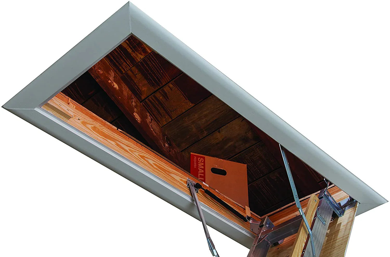 25-1/2 by 54-Inch Elite, Featuring 7'8′′-10-Foot Ceiling Height, 375-Pound Capacity, Type IAA, AA2510, Aluminum Ladder, Attic, X Rough Opening, Silver