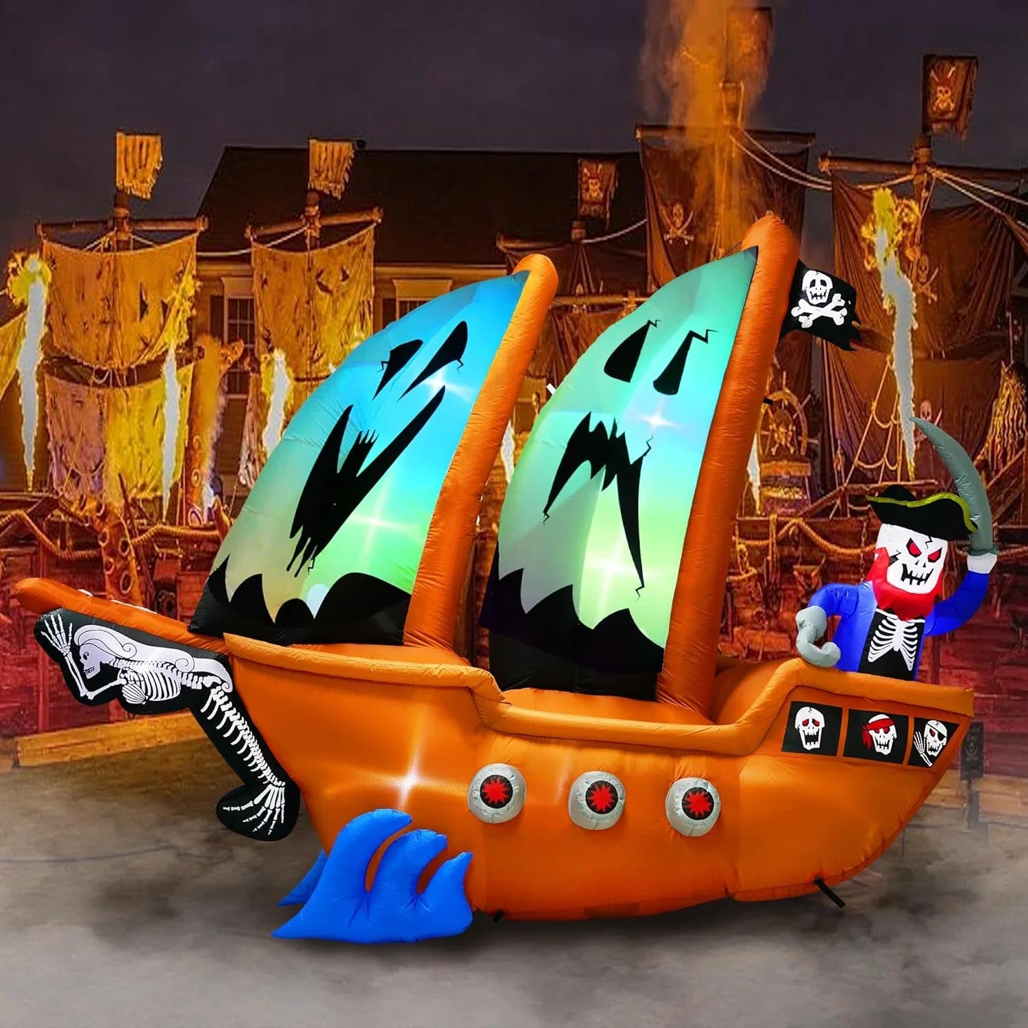 1787617066_TtjYseNh 10ft Halloween Inflatable Pirate Ship Decoration