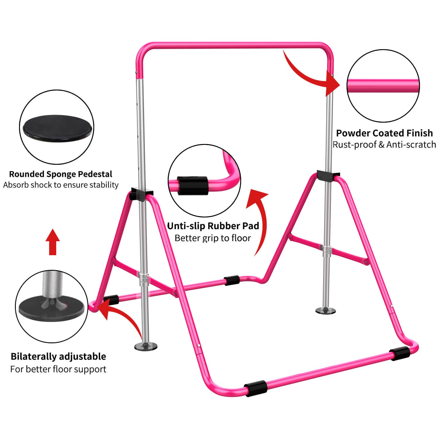 Regulowany Gymnastics Horizontal Bars