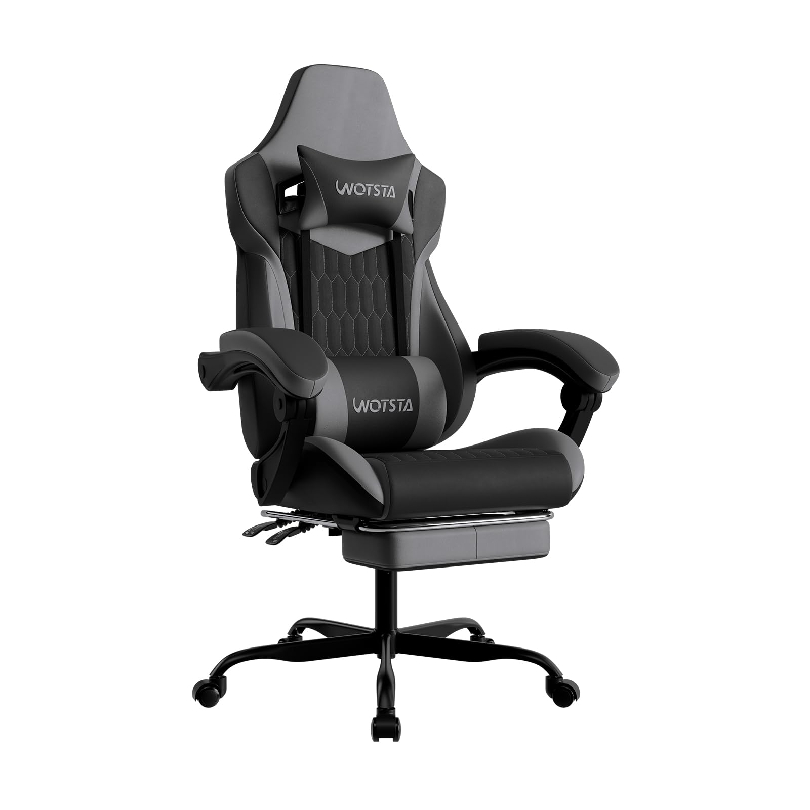Ergonomiczny Racing Style Wotsta fotel gamingowy z Footrest