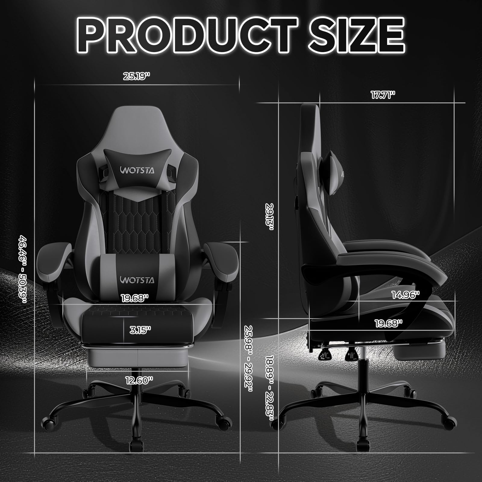 Ergonomiczny Racing Style Wotsta fotel gamingowy z Footrest