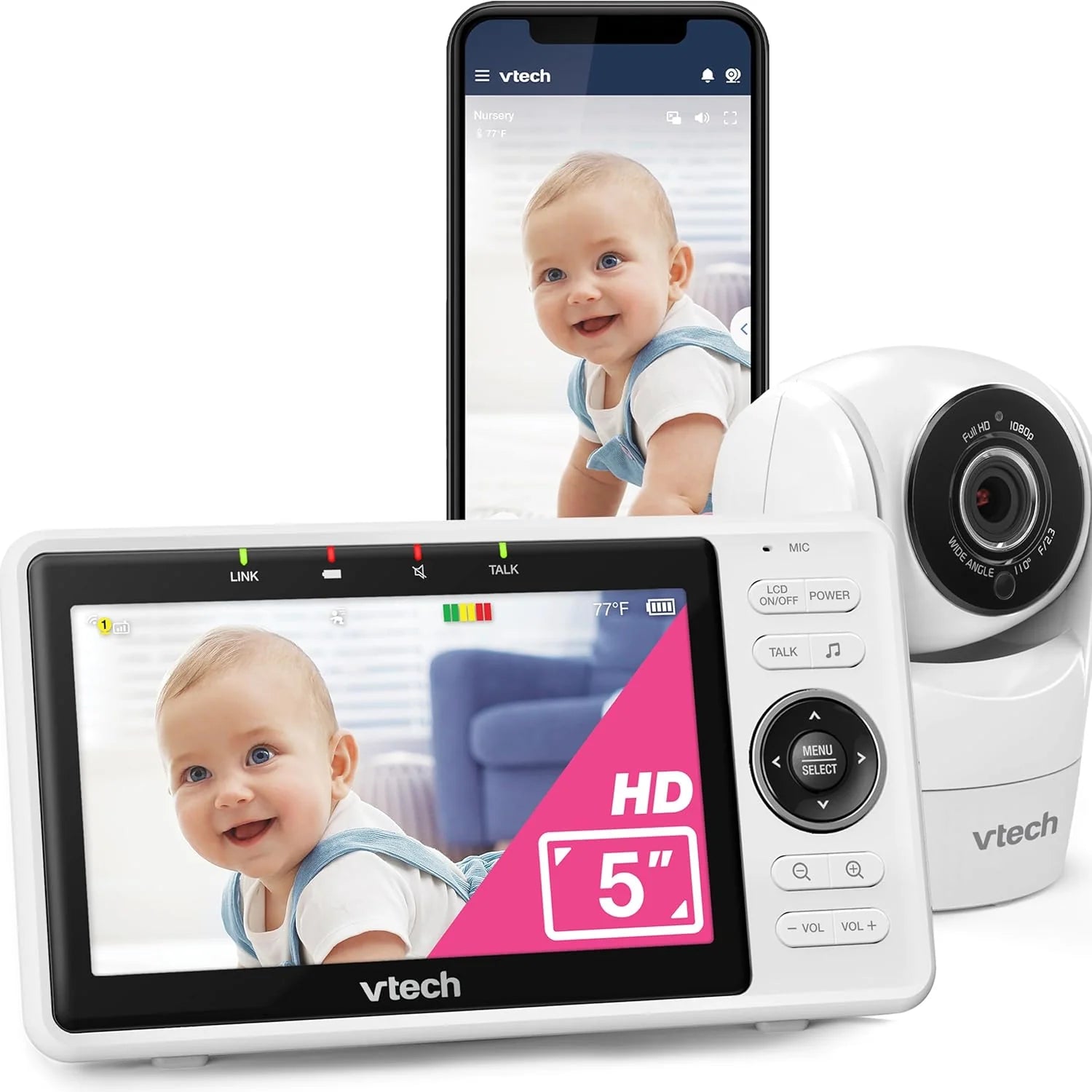 Dziecięcy monitor, smart Wi-Fi VM901, 720P HD