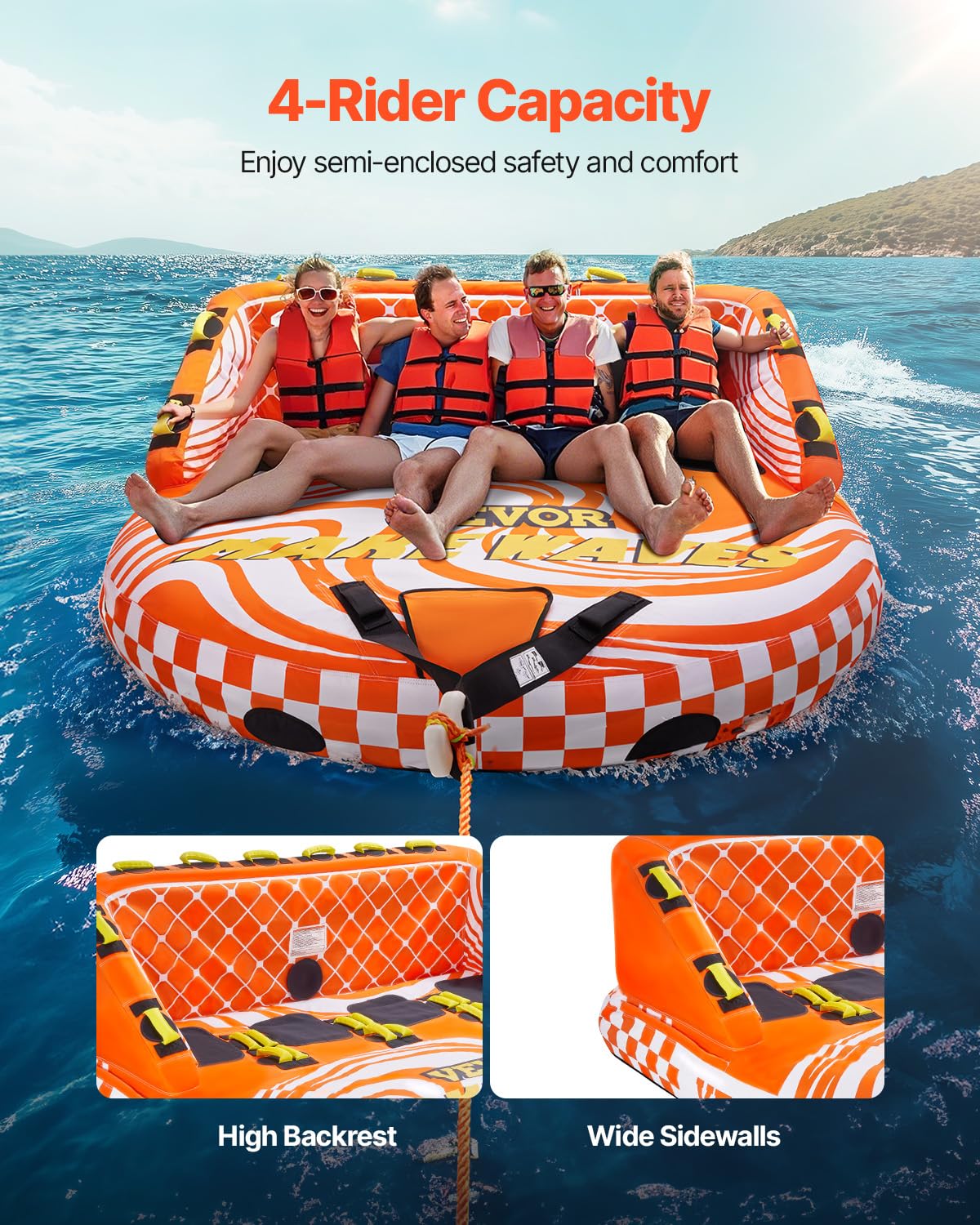 Towable Tube, do Boating, 1-4 Riders Inflatable