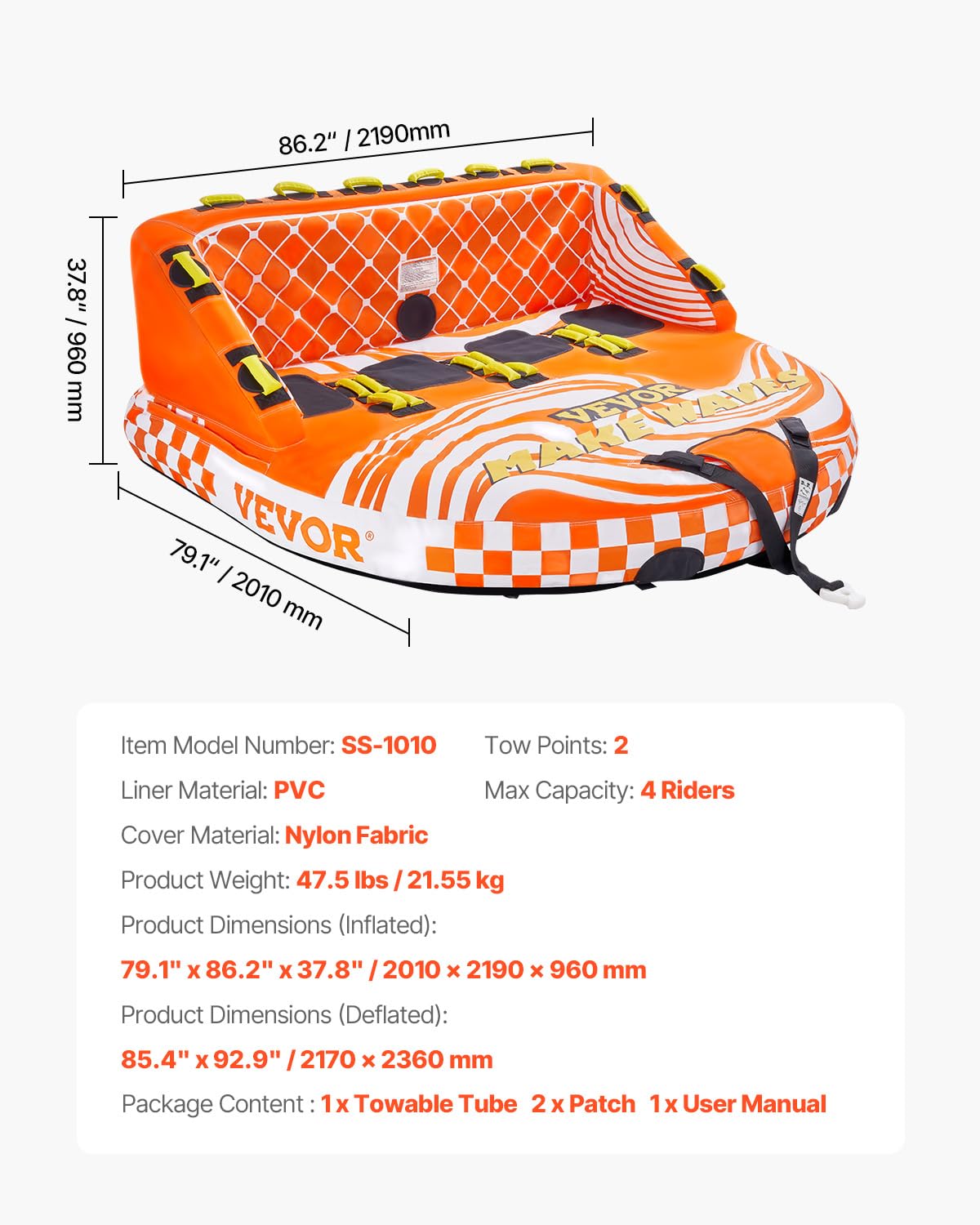 Towable Tube, do Boating, 1-4 Riders Inflatable
