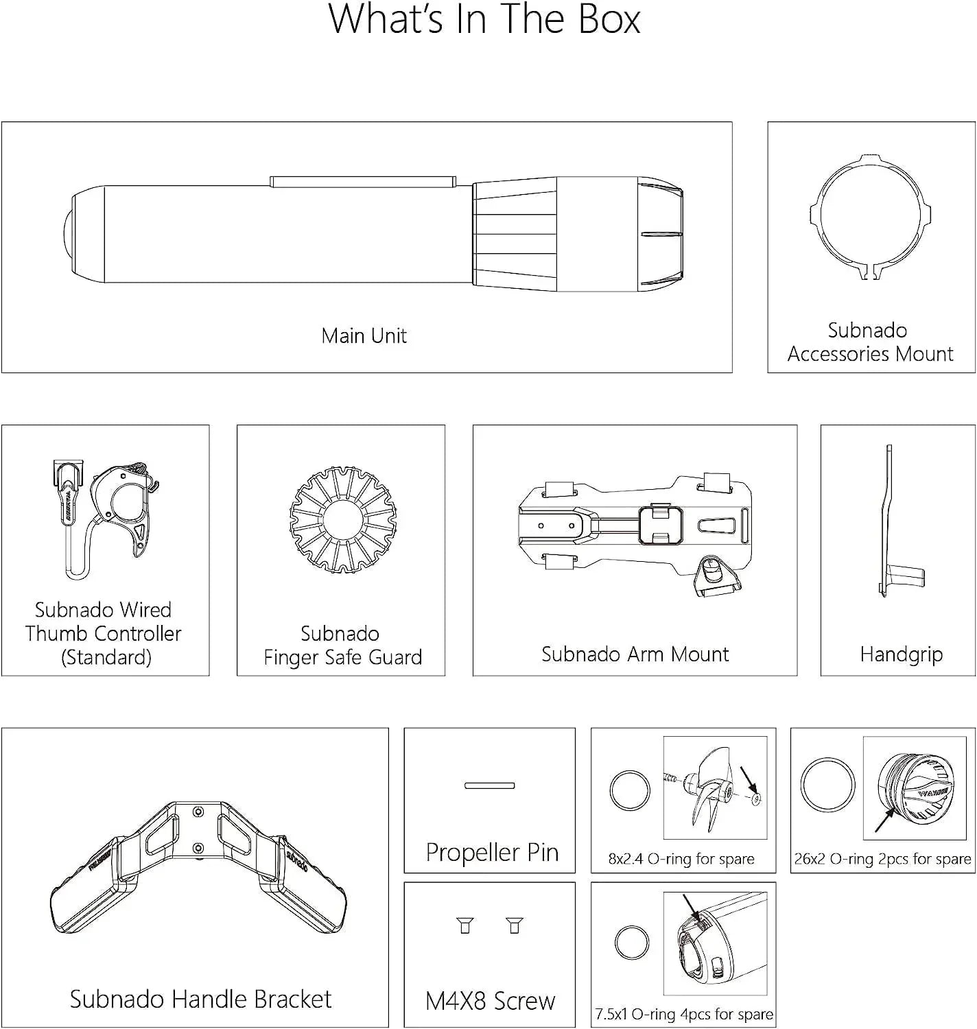 Underwater Scooter - Twin Engine Handle Bracket+, 2 Packs with 2 Handgrips - 2 Arm Mount Kits, 2 Accessories Mount Rings
