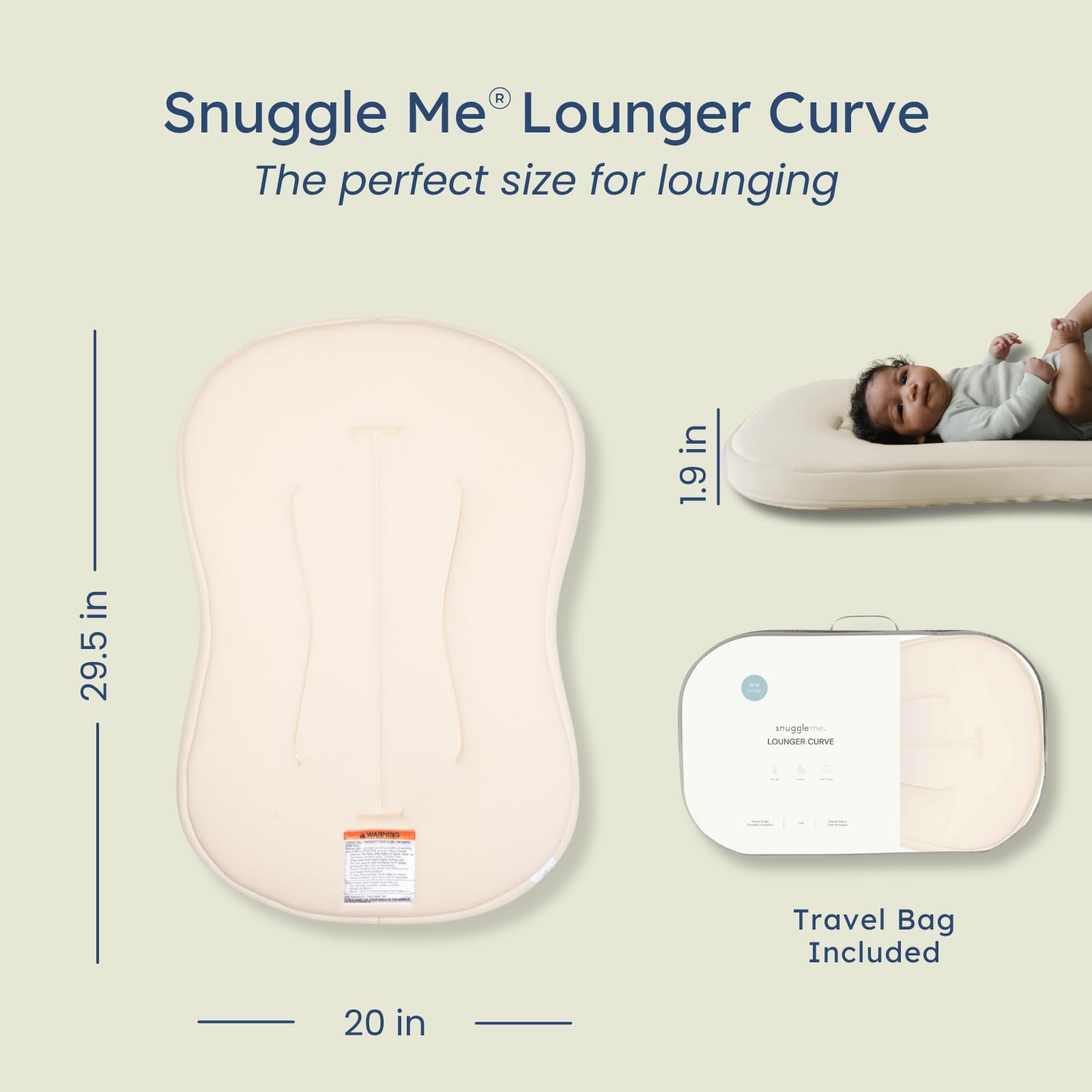 Me dziecięcy Lounger Curve z Organic Cotton Infant Pillow