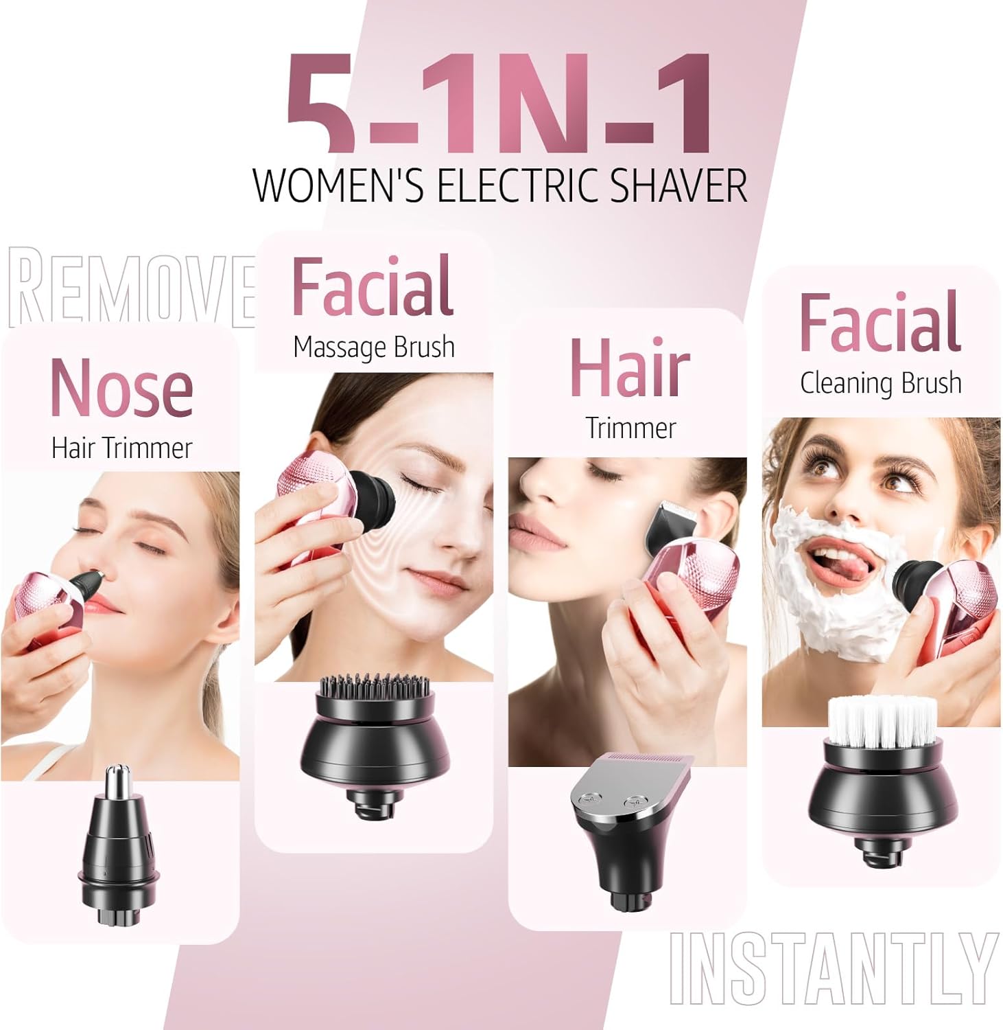 1787624761_o6sa2EnS Elektryczny Razors do Women z 5-in-1 akumulatorowy Shaver