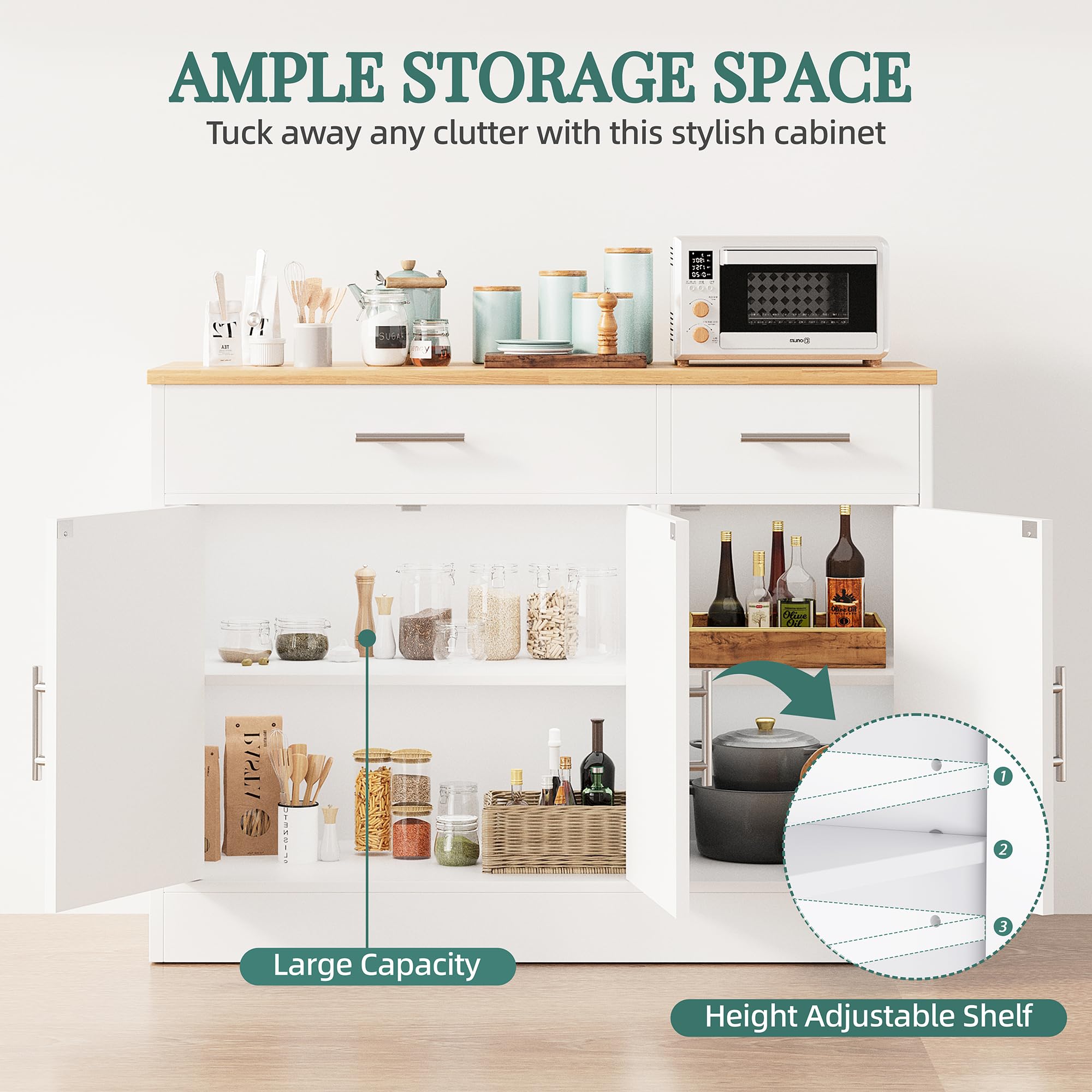 Nowoczesny Farmhouse Buffet szafka z 3 Doors