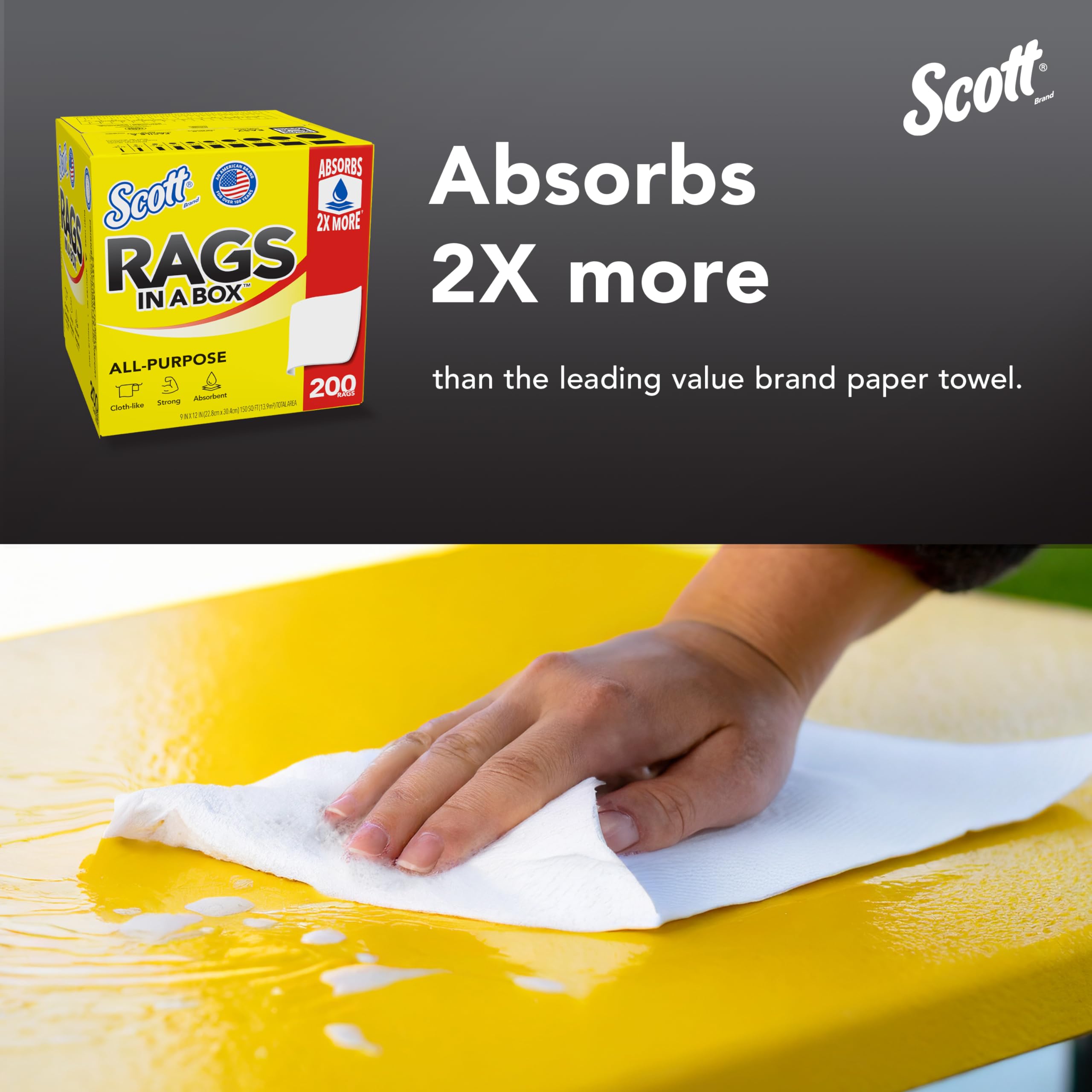 Rags w A skrzynka, duży All-purpose Towels, 1600 Sheets
