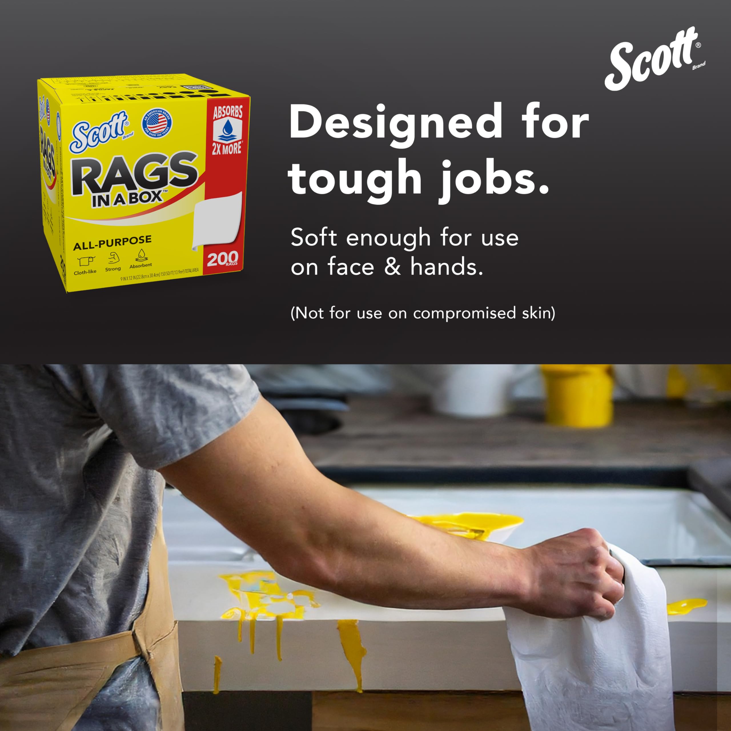 Rags w A skrzynka, duży All-purpose Towels, 1600 Sheets