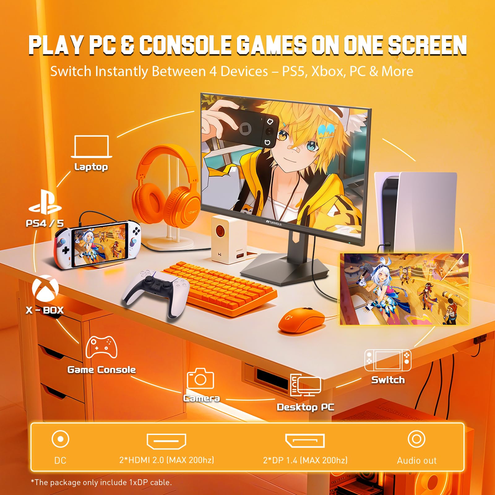Gamingowy monitor, 27 WQHD, 1440p 200Hz z Hdr