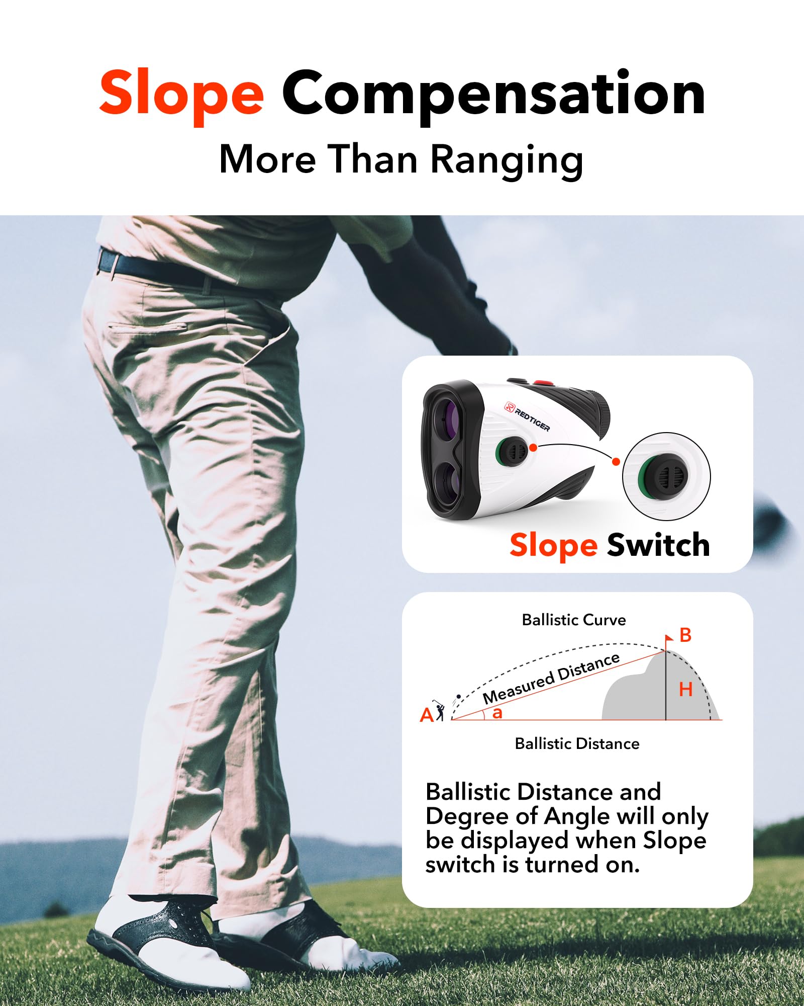 Golfvue seria 1 Rangefinder z Slope i Vibration