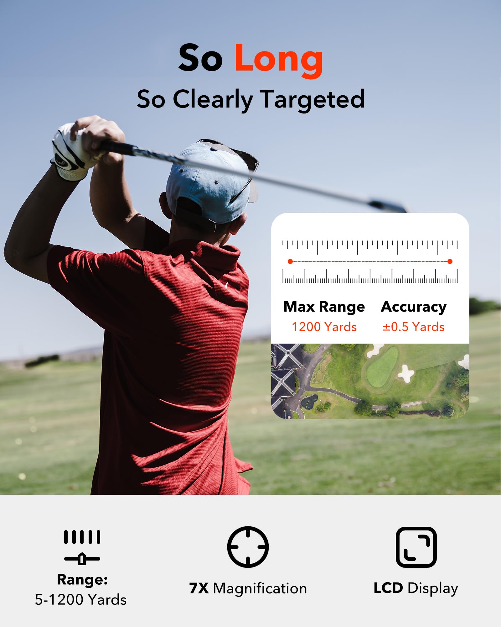 Golfvue seria 1 Rangefinder z Slope i Vibration