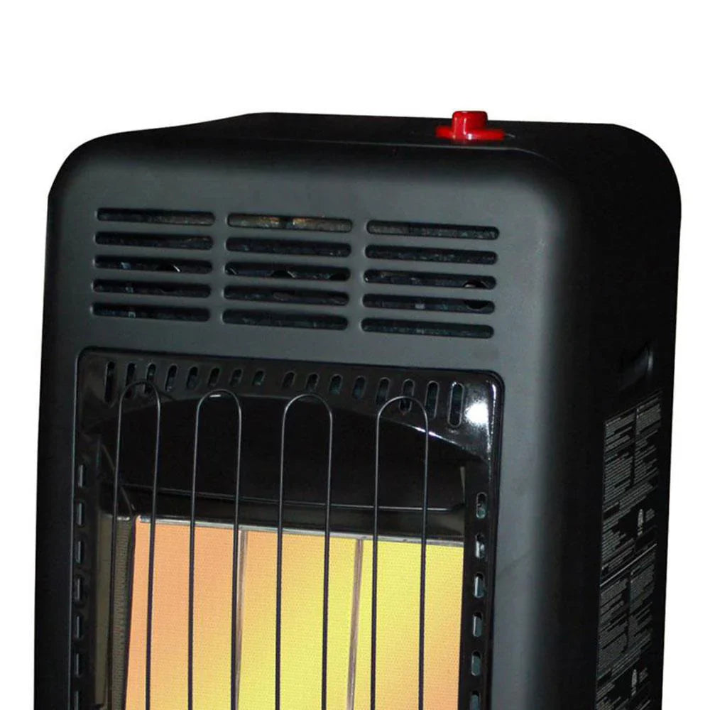 1787629053_kbJug5IW Heater - Portable Propane Radiant - 18, 000 BTU, Outdoor Use, Includes Regulator and Hose, Safety Features, Mobile Cabinet Design