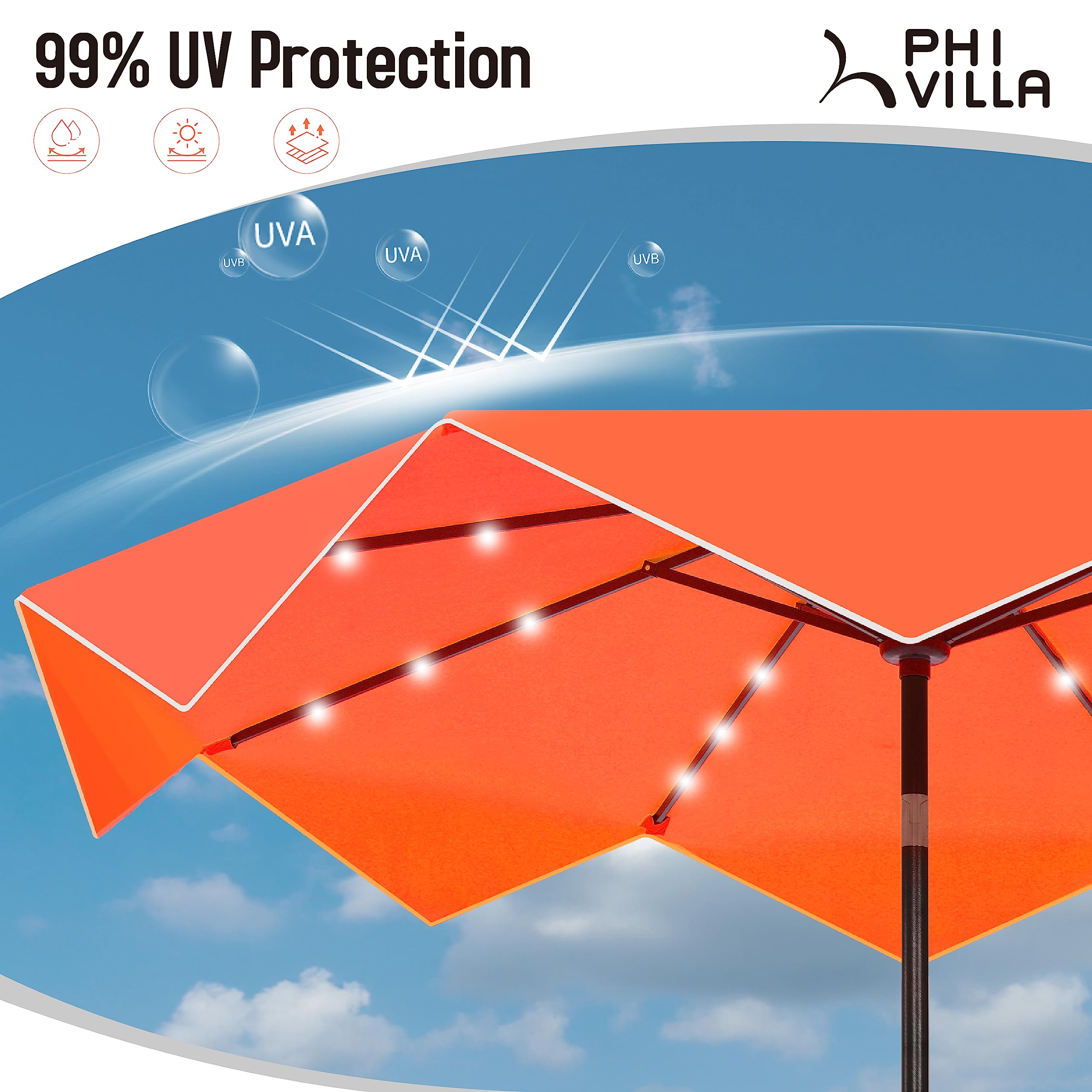 1787629607_yZ8mfmdA Villa 9ft tarasowy z LED słoneczny lampy Umbrella, Orange