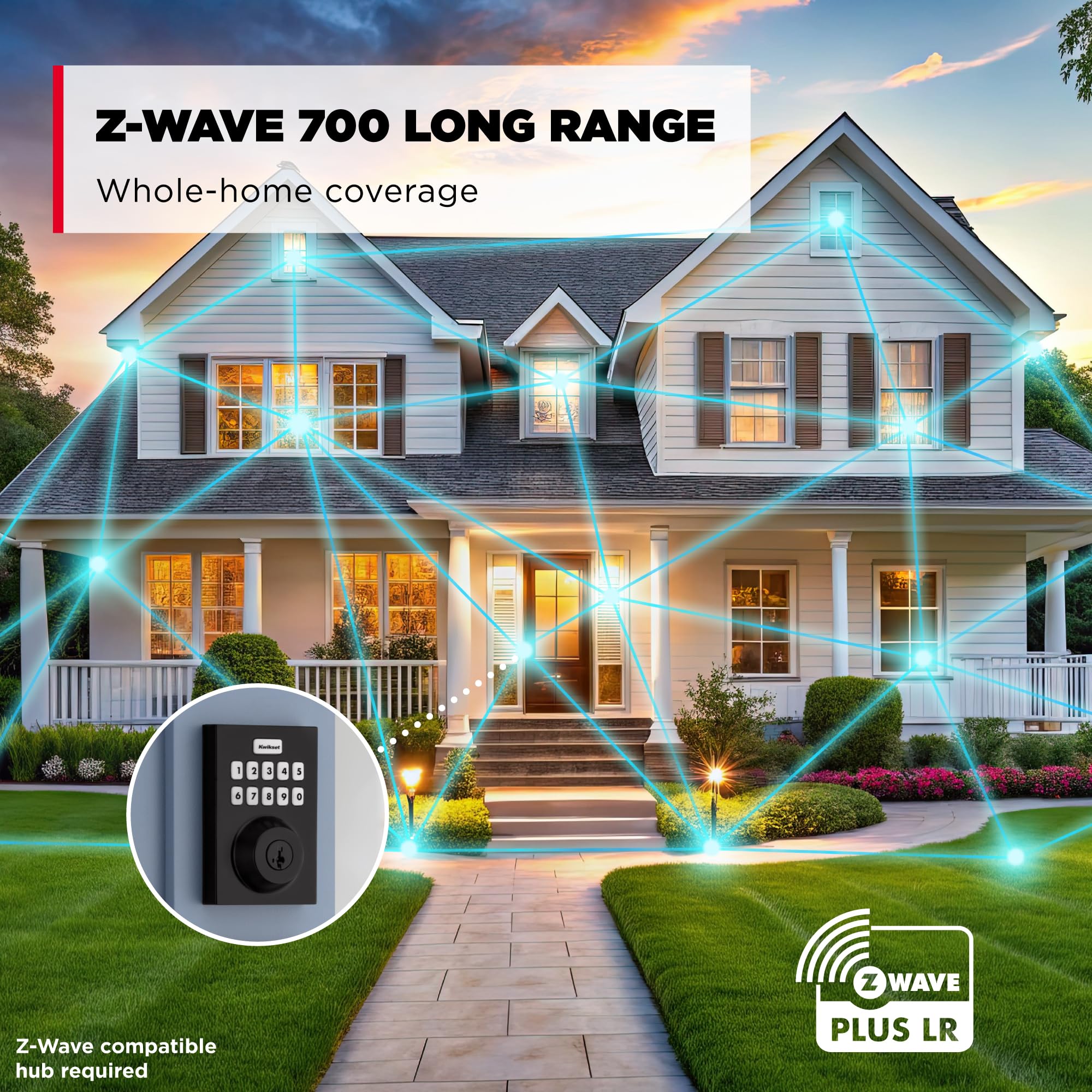 1787637140_lEzP8e6b Homeconnect 620 Z-wave Keypad smart Lock, Matte czarny