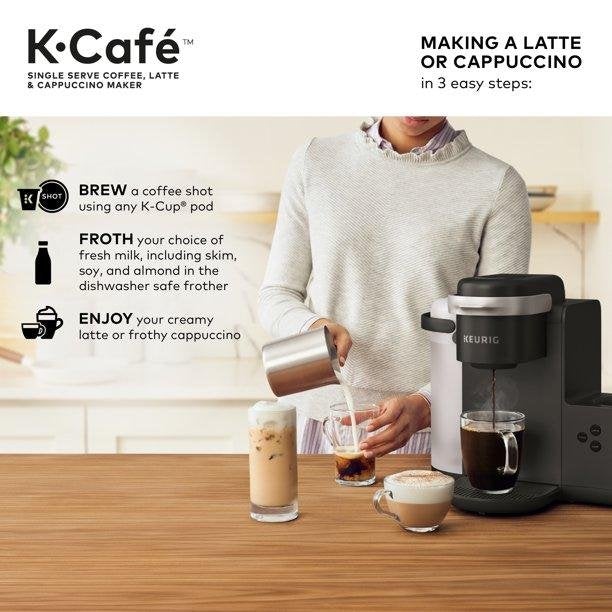 K Cafe pojedynczy Serve K kubek kawy z Latte i Cappuccino Maker, Charcoal