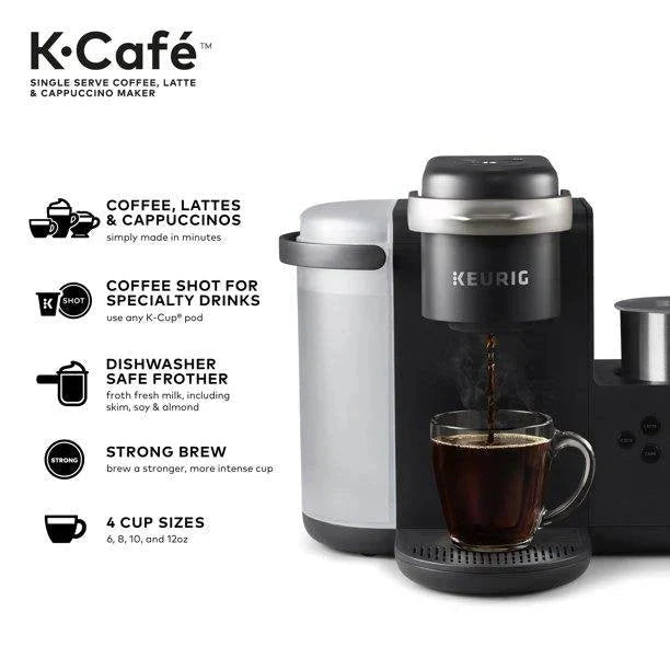 K Cafe pojedynczy Serve K kubek kawy z Latte i Cappuccino Maker, Charcoal