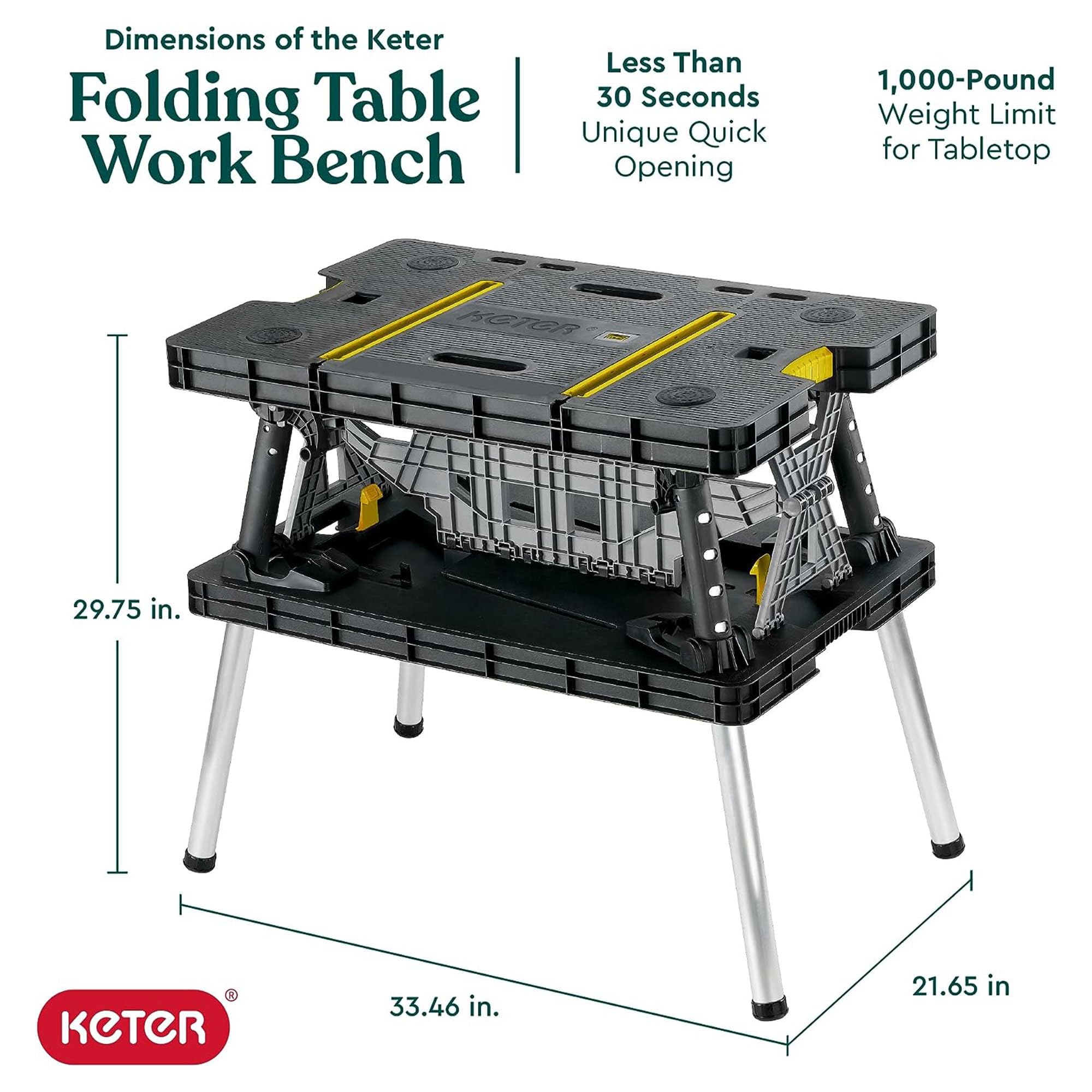 Heavy-duty składany Workbench, 1,000 lb pojemność