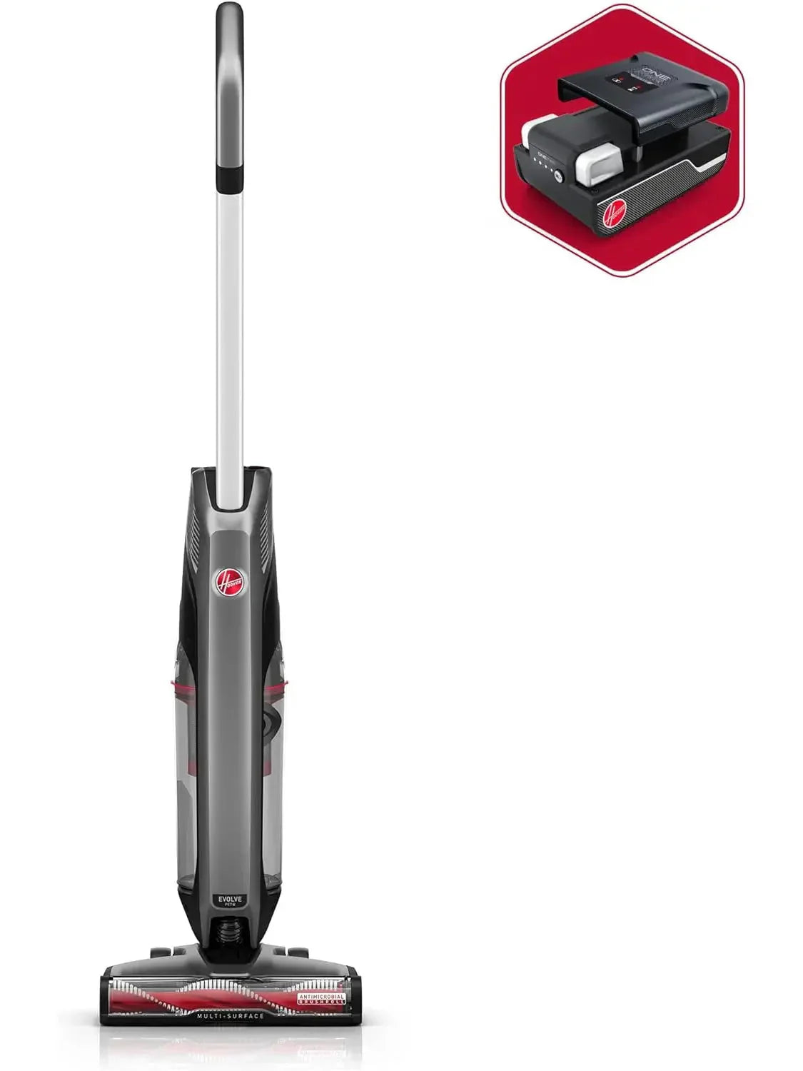 Vacuum Cleaner - ONEPWR Evolve Pet Cordless Small Upright - Lightweight Stick Vac, For Carpet and Hard Floor, BH53422V, Black